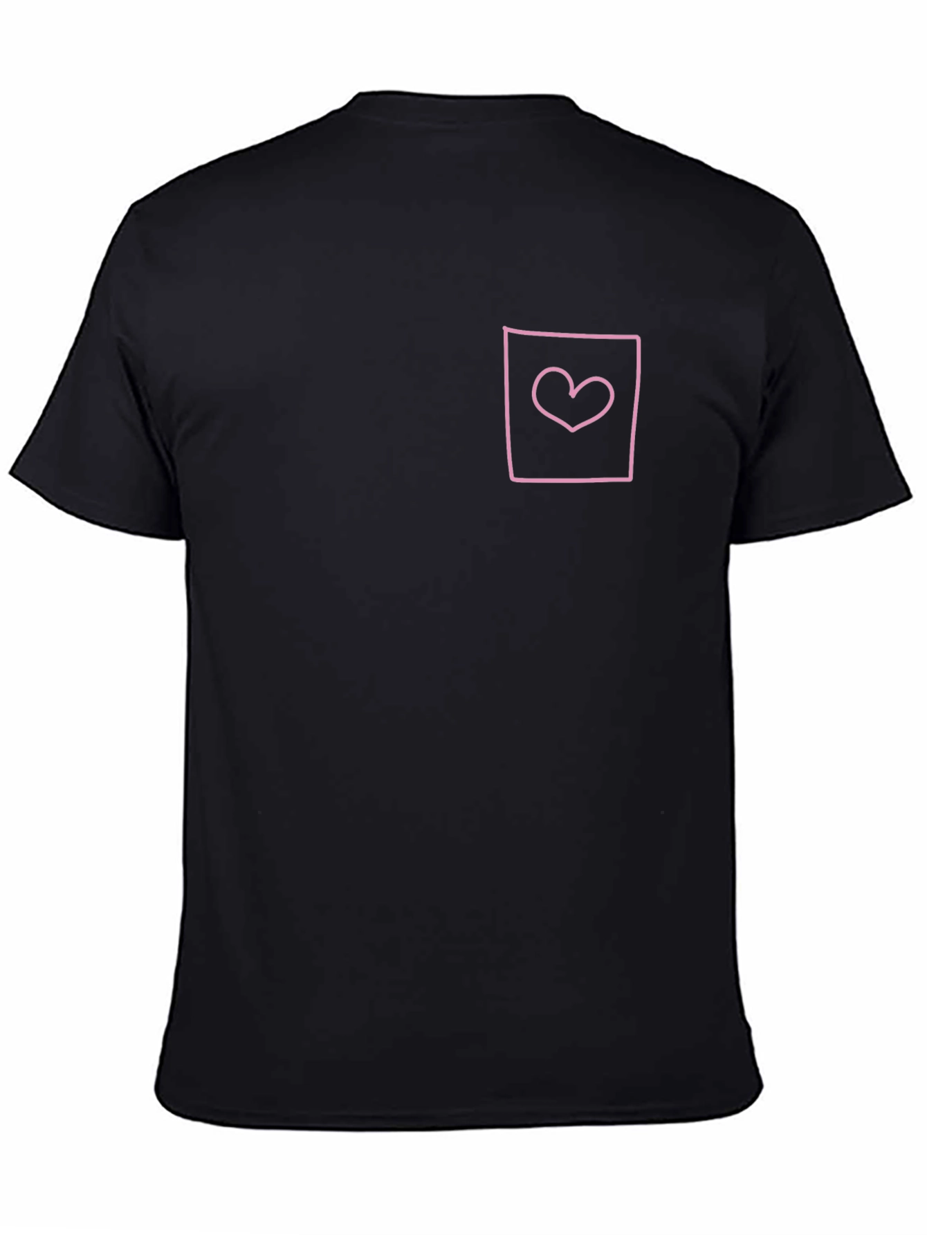 Black Heart Pocket Black T-Shirt - Casual Comfort view 4