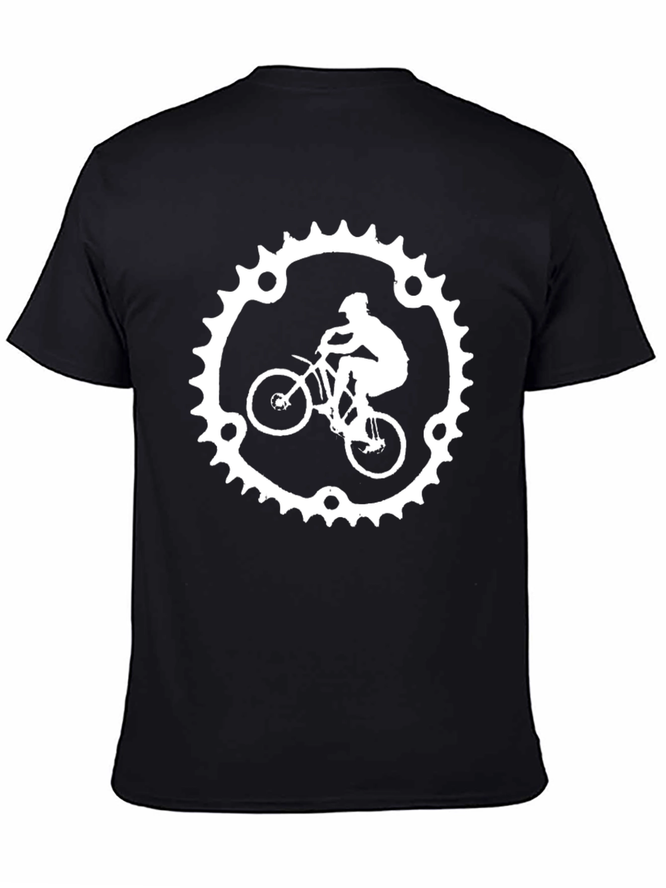 Black Cyclist Sprocket Graphic Tee - Black Cotton Blend view 4