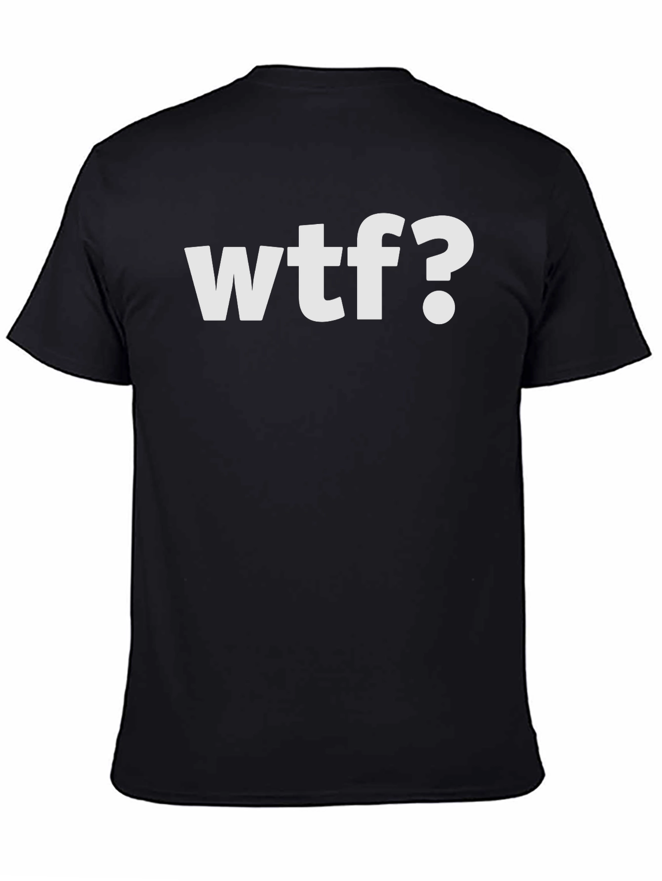 Black WTF? Graphic Print Crew Neck T-Shirt view 4
