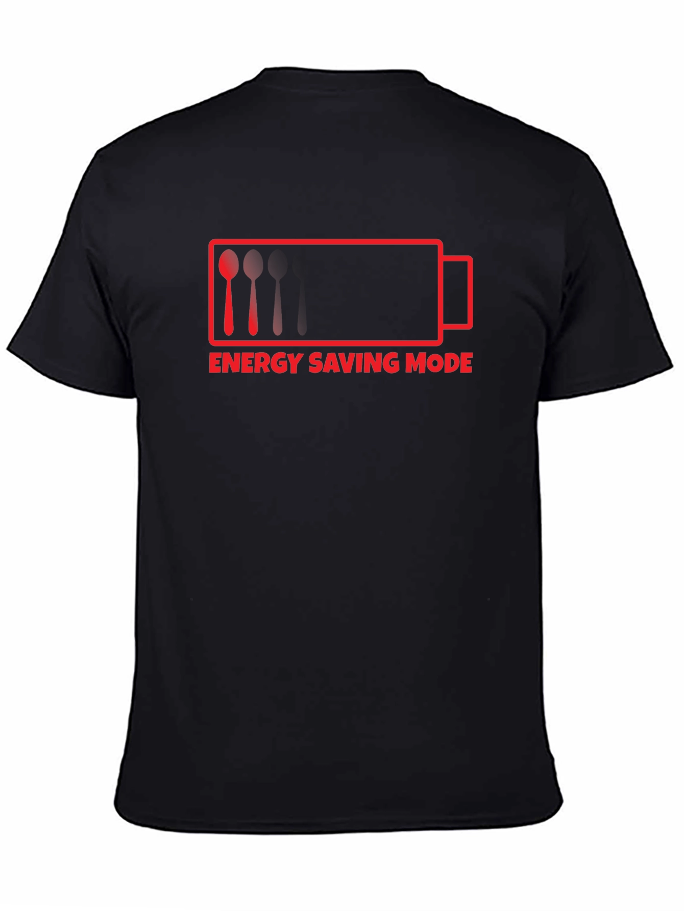 Black Energy Saving Mode Funny T-Shirt view 4