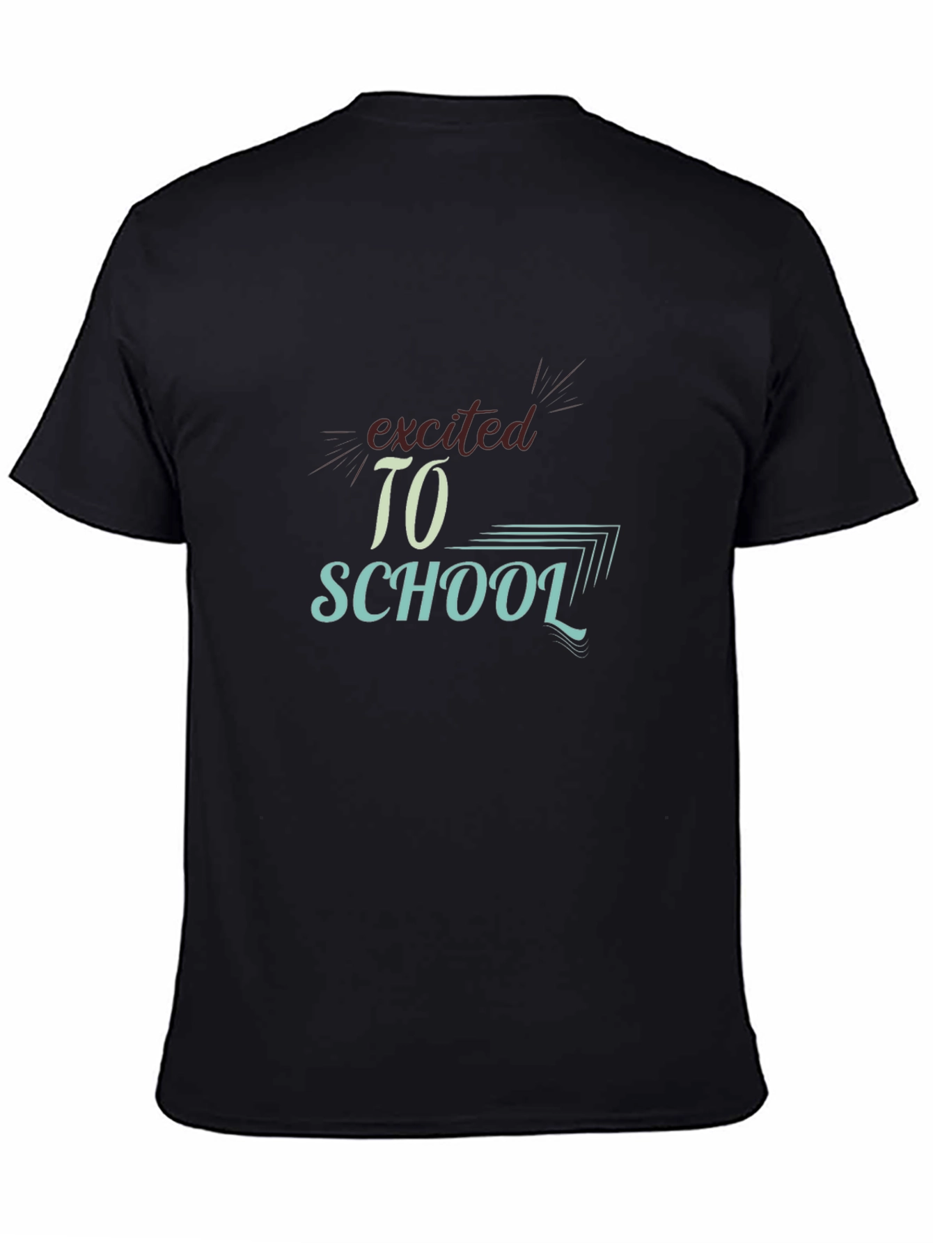 Black Excited to School T-Shirt view 4