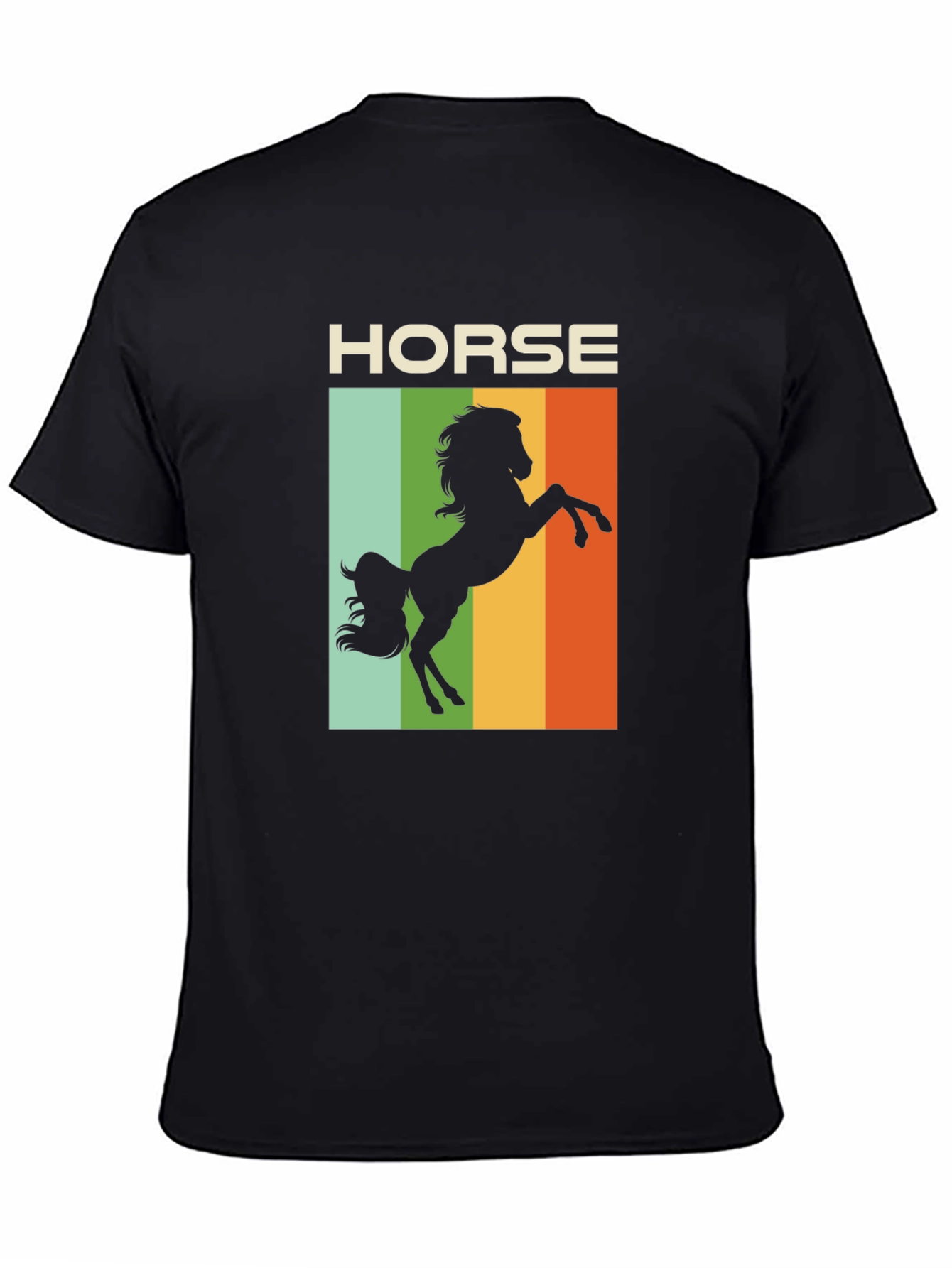 Black Retro Horse T-Shirt - Equestrian Style view 4