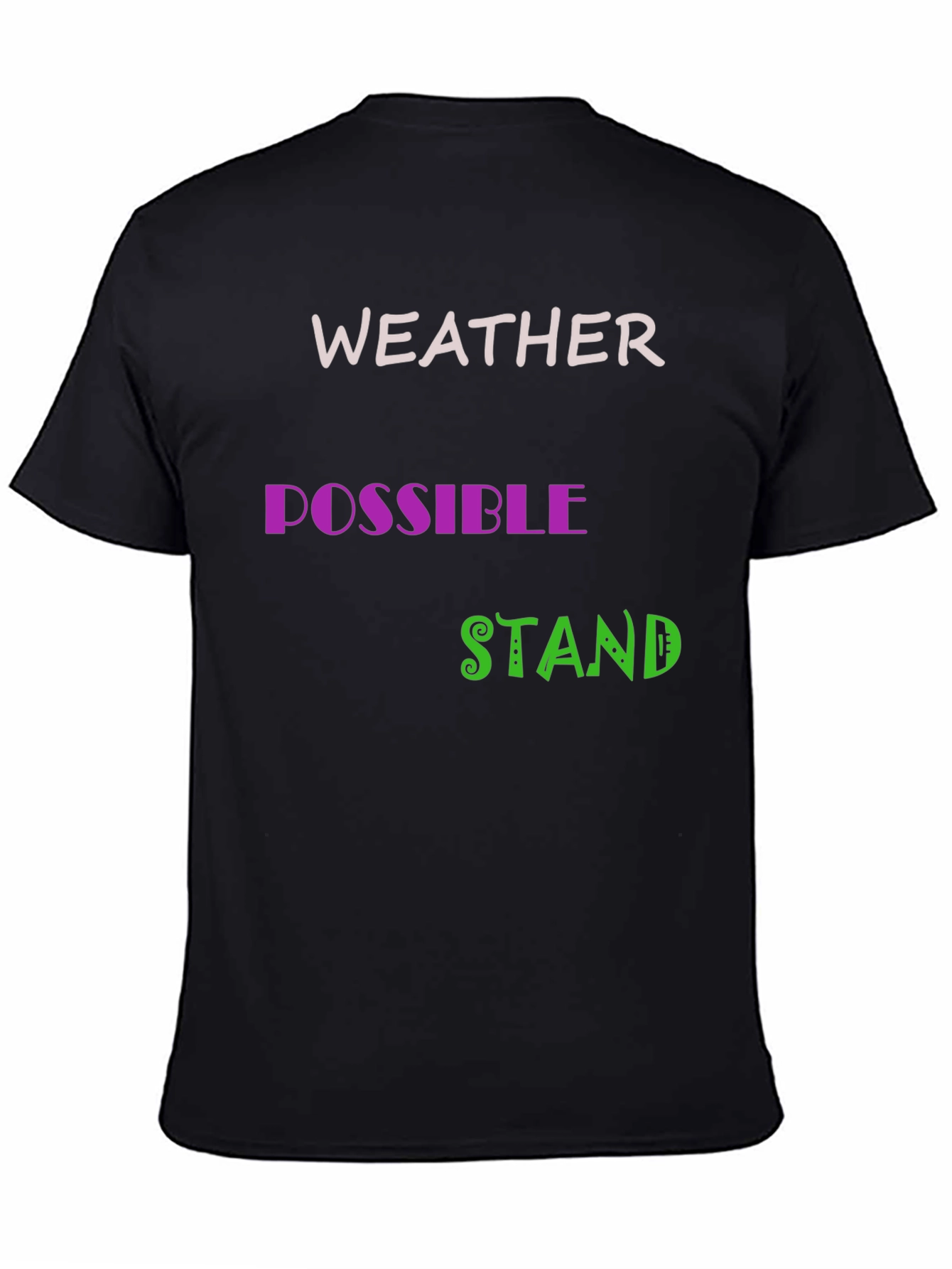 Black Weather Possible Stand Black T-Shirt view 4