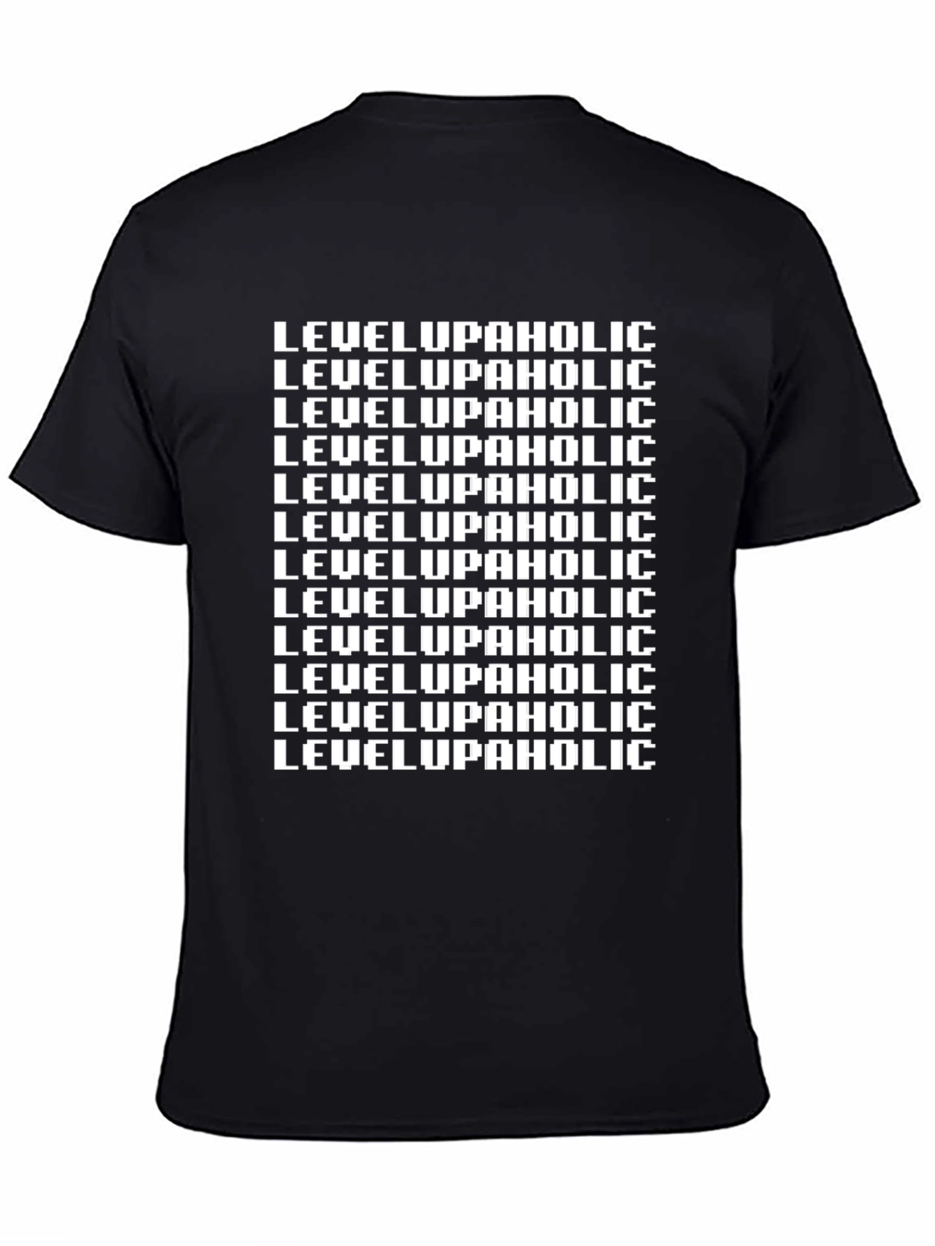Black Level Up-Aholic Tee - Pixelated Gamer Style view 4