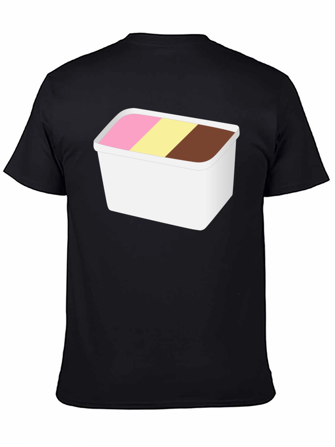 Black Ice Cream Tub Graphic Tee - Cool Novelty Shirt view 4