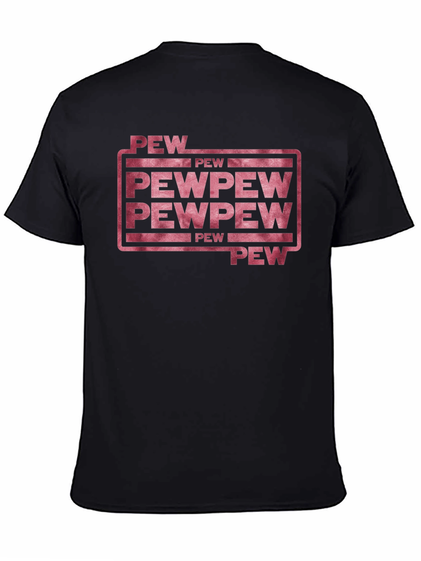 Black Pew Pew Funny Graphic T-Shirt view 4