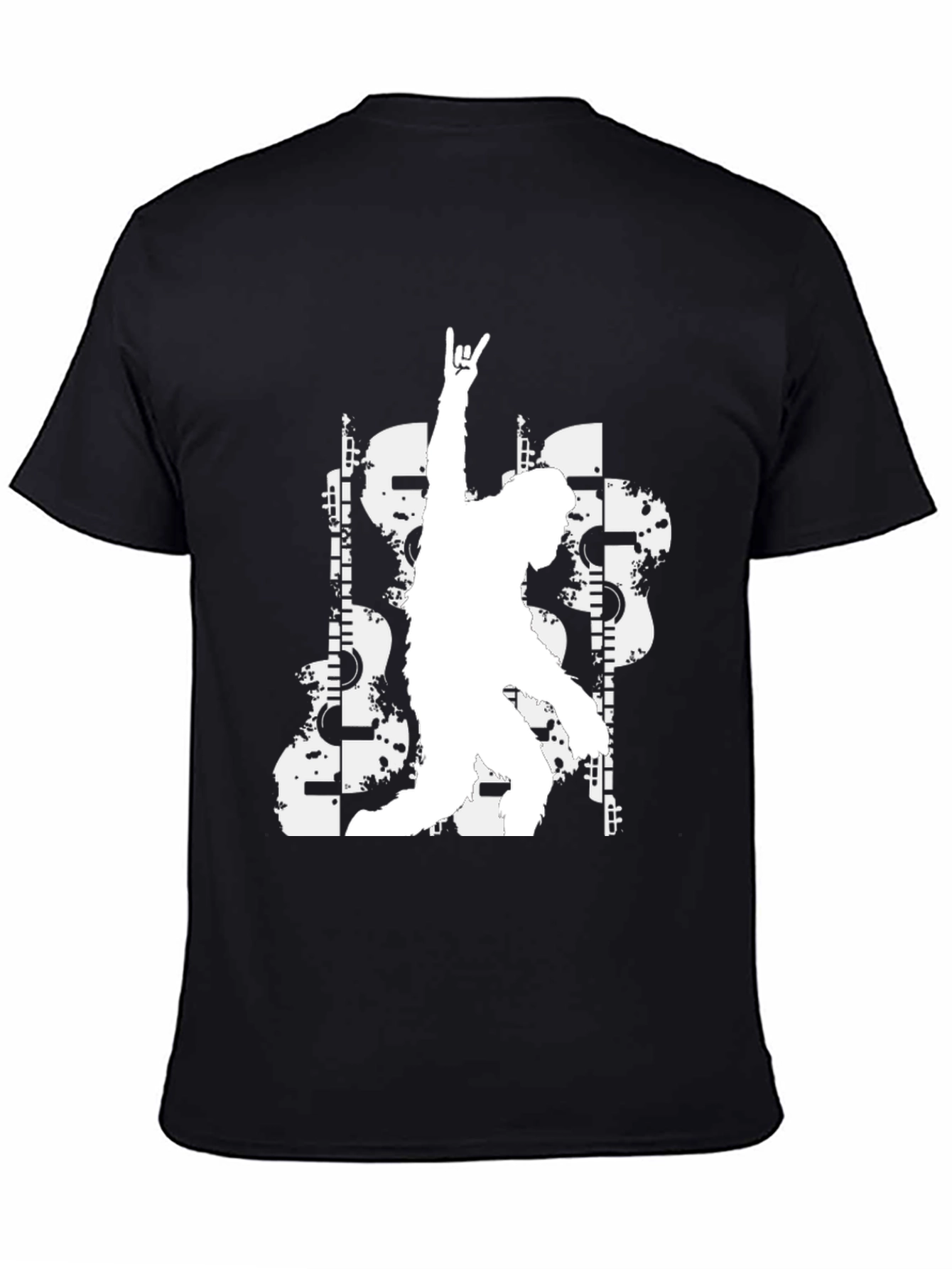 Black Rock On Graphic Tee - Black Casual T-Shirt view 4