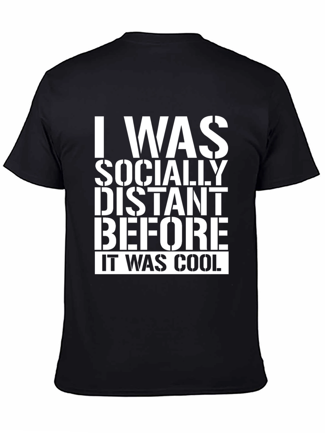 Black Socially Distant T-Shirt - Funny Novelty Tee view 4