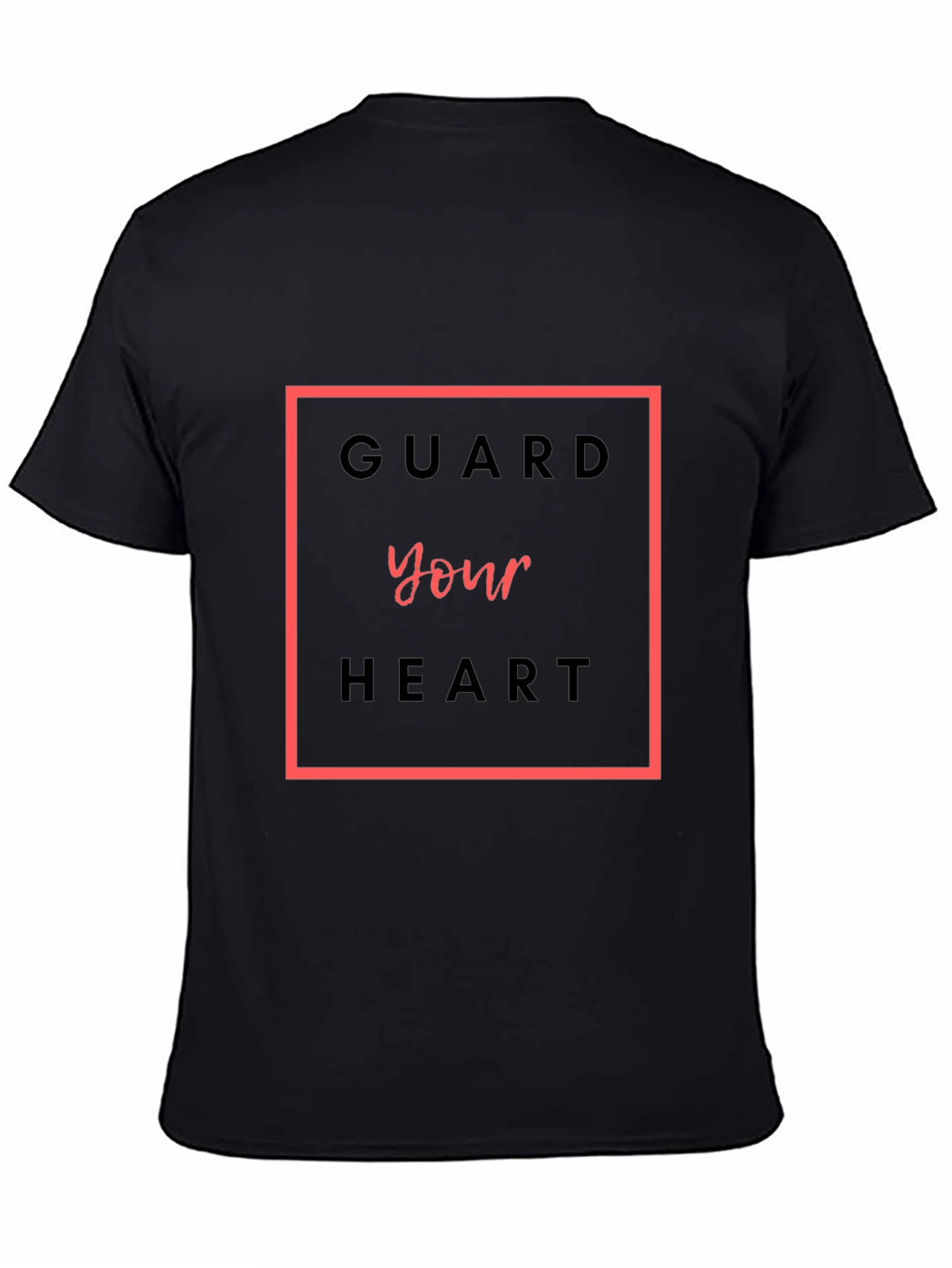 Black Guard Your Heart Graphic Tee - Stylish Unisex T-Shirt view 4