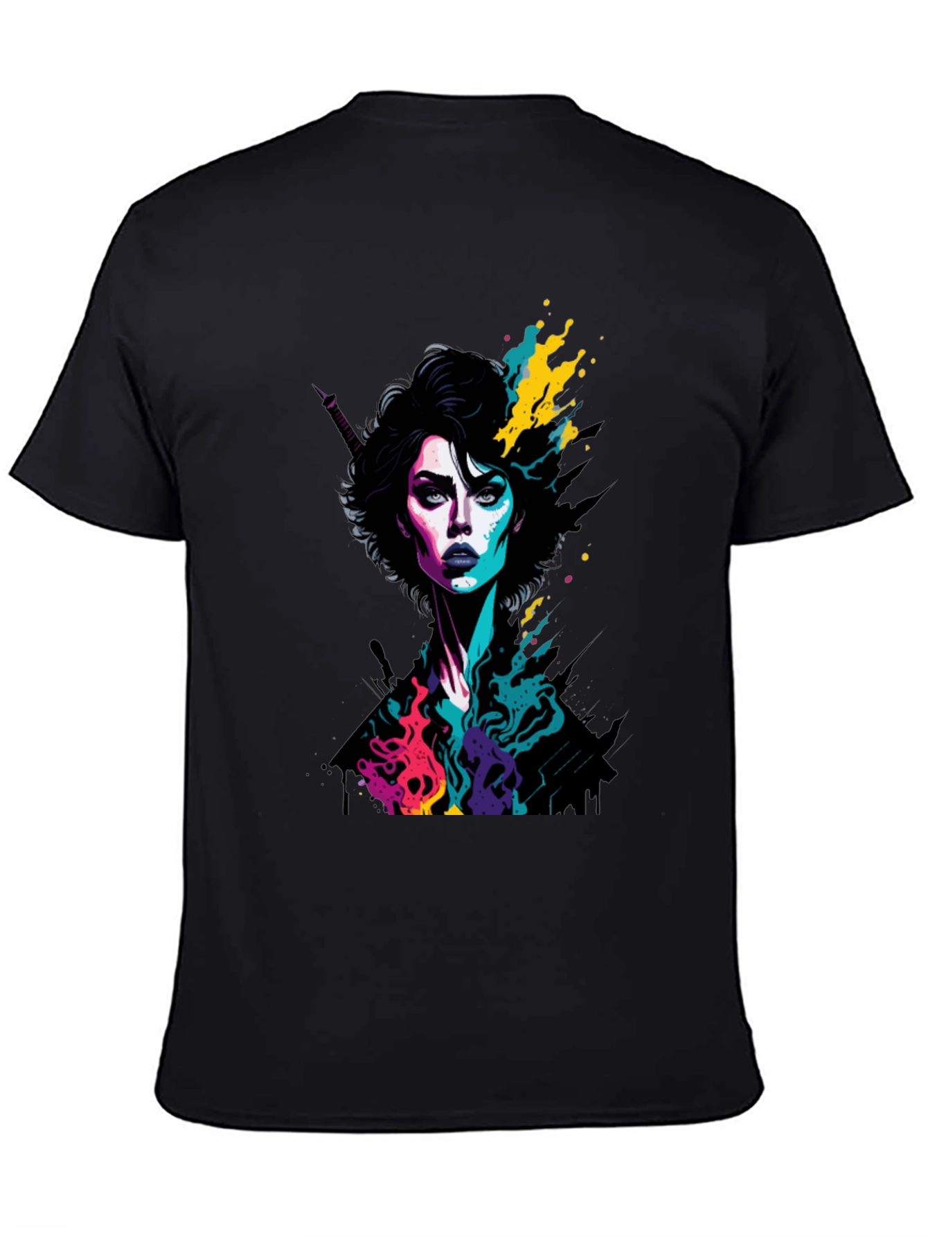 Black Vibrant Woman Graphic Tee - Bold Style! view 4