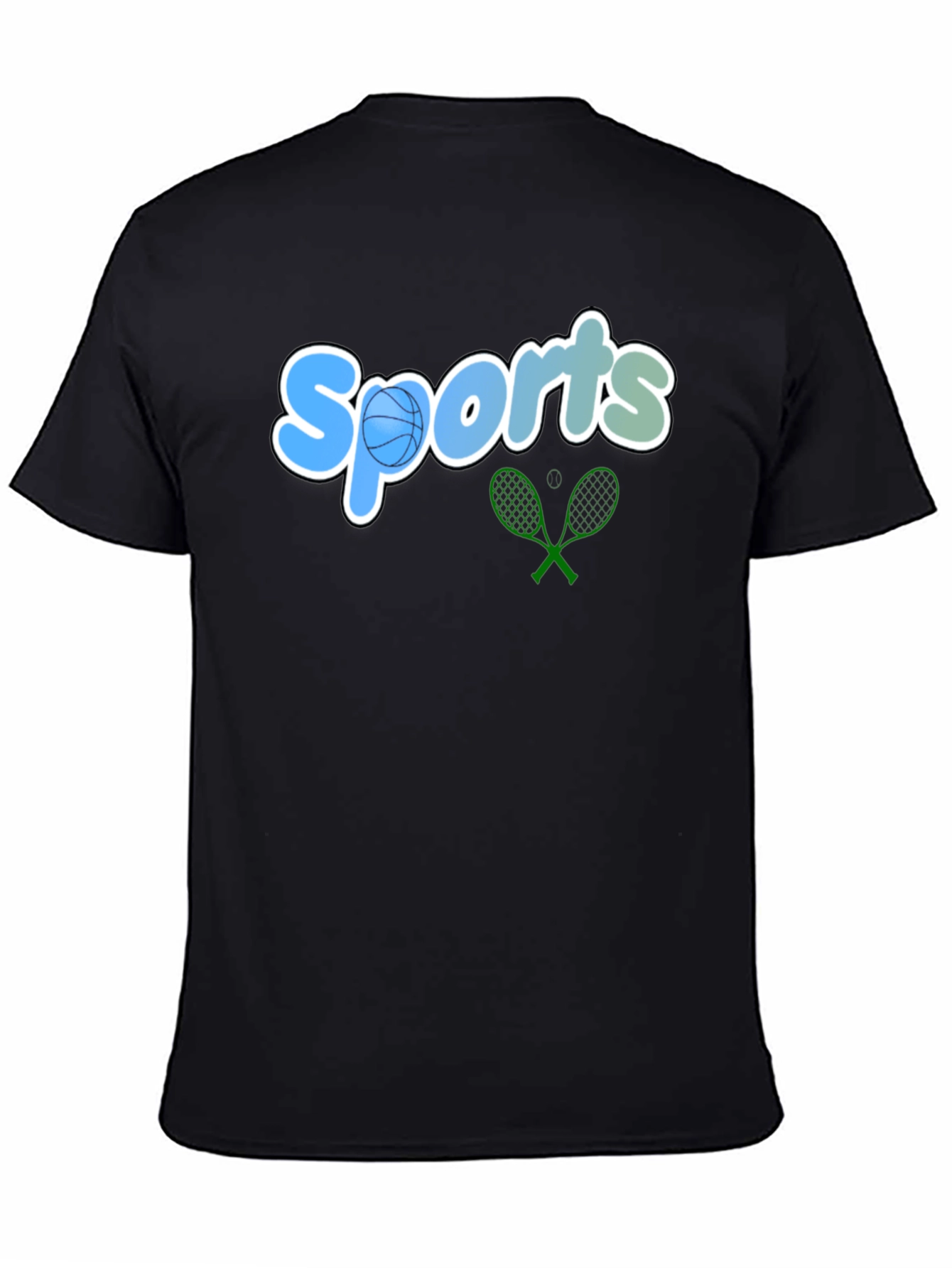 Black Sports Graphic Tee - Black Casual T-Shirt view 4
