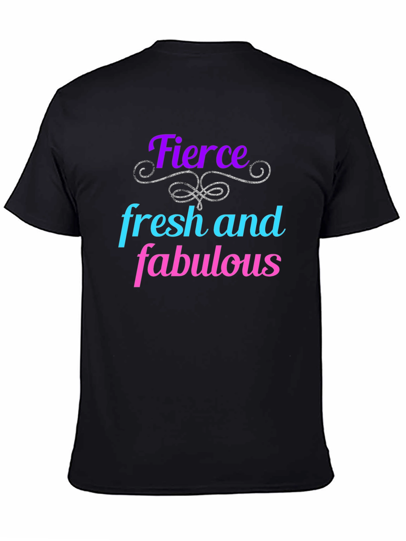 Black Fierce Fresh Fabulous Graphic Tee - Black view 4
