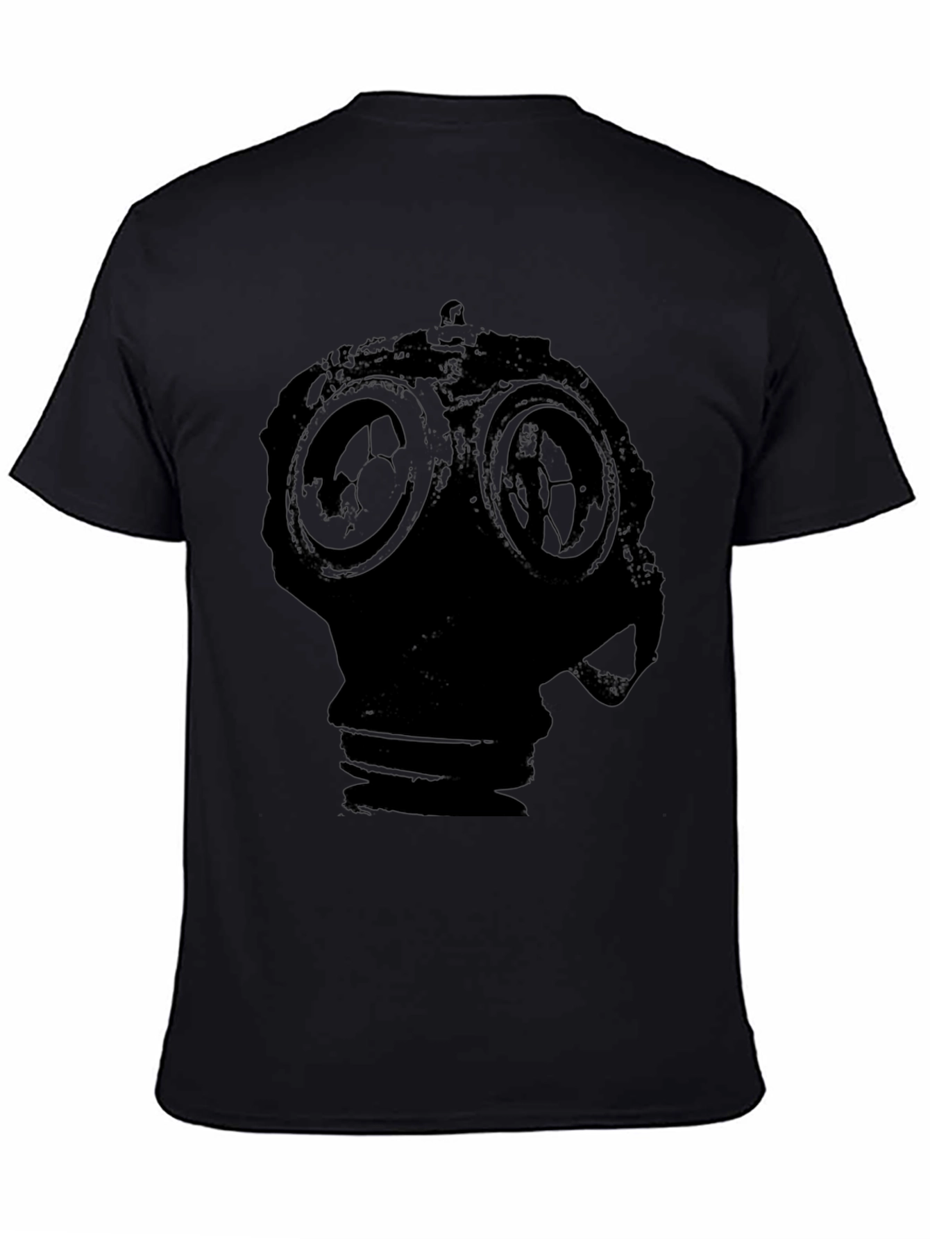 Black Gas Mask Graphic T-Shirt - Dark Style view 4