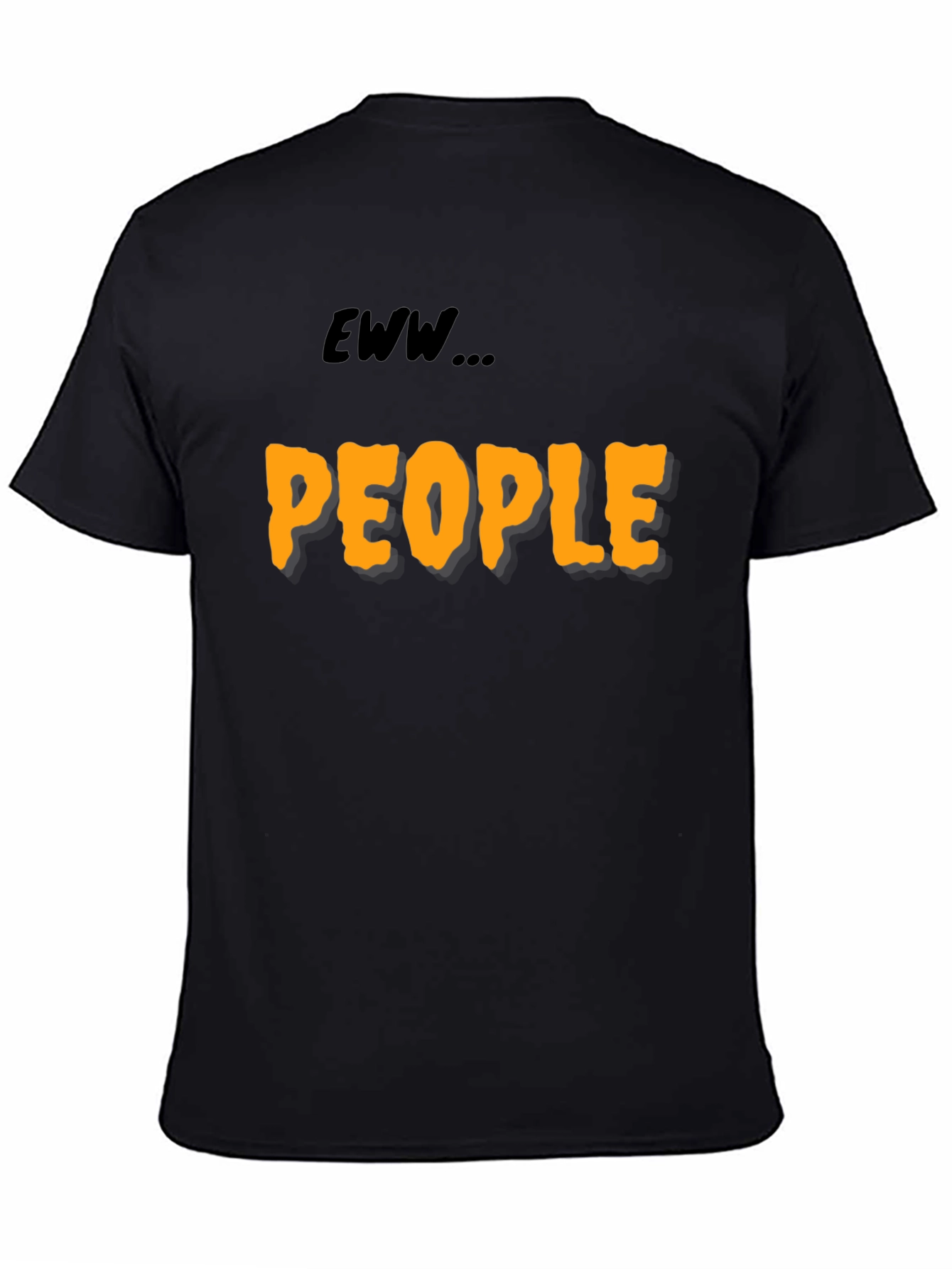 Black Eww People Graphic Tee - Black Cotton Comfort view 4