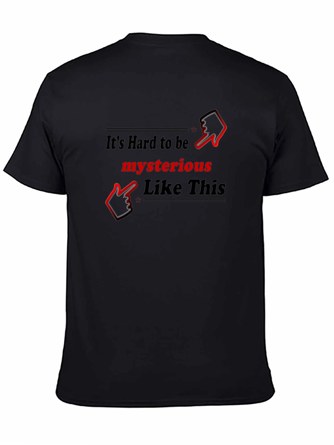 Black Mysterious Graphic T-Shirt view 4