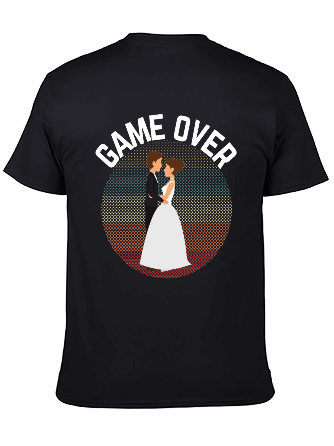 Black Game Over Wedding T-Shirt - Groom Gift view 4