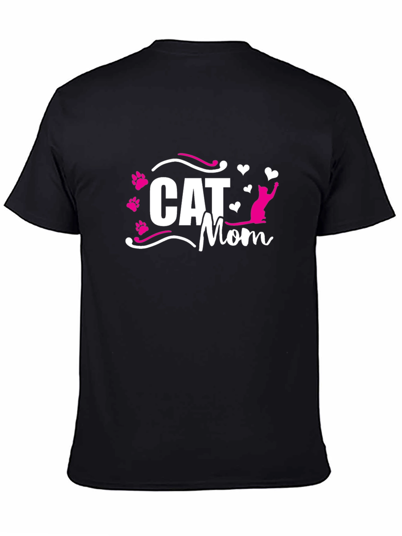 Black Cat Mom Black T-Shirt - Cute Cat Lover Gift view 4