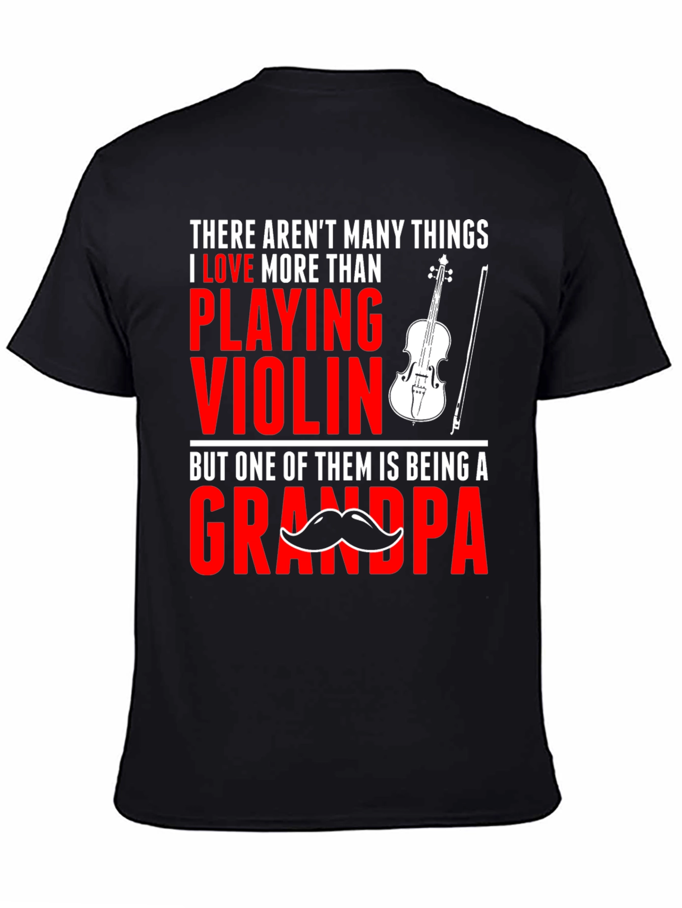 Black Violin Grandpa T-Shirt: Love Playing Grandpa Tee view 4