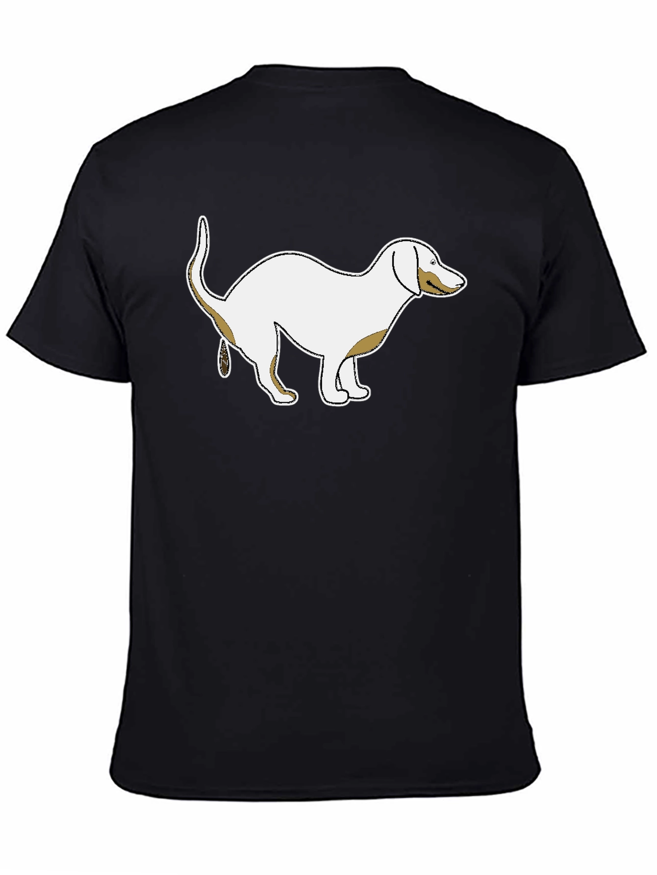 Black Funny Dog Pooping Humor T-Shirt view 4