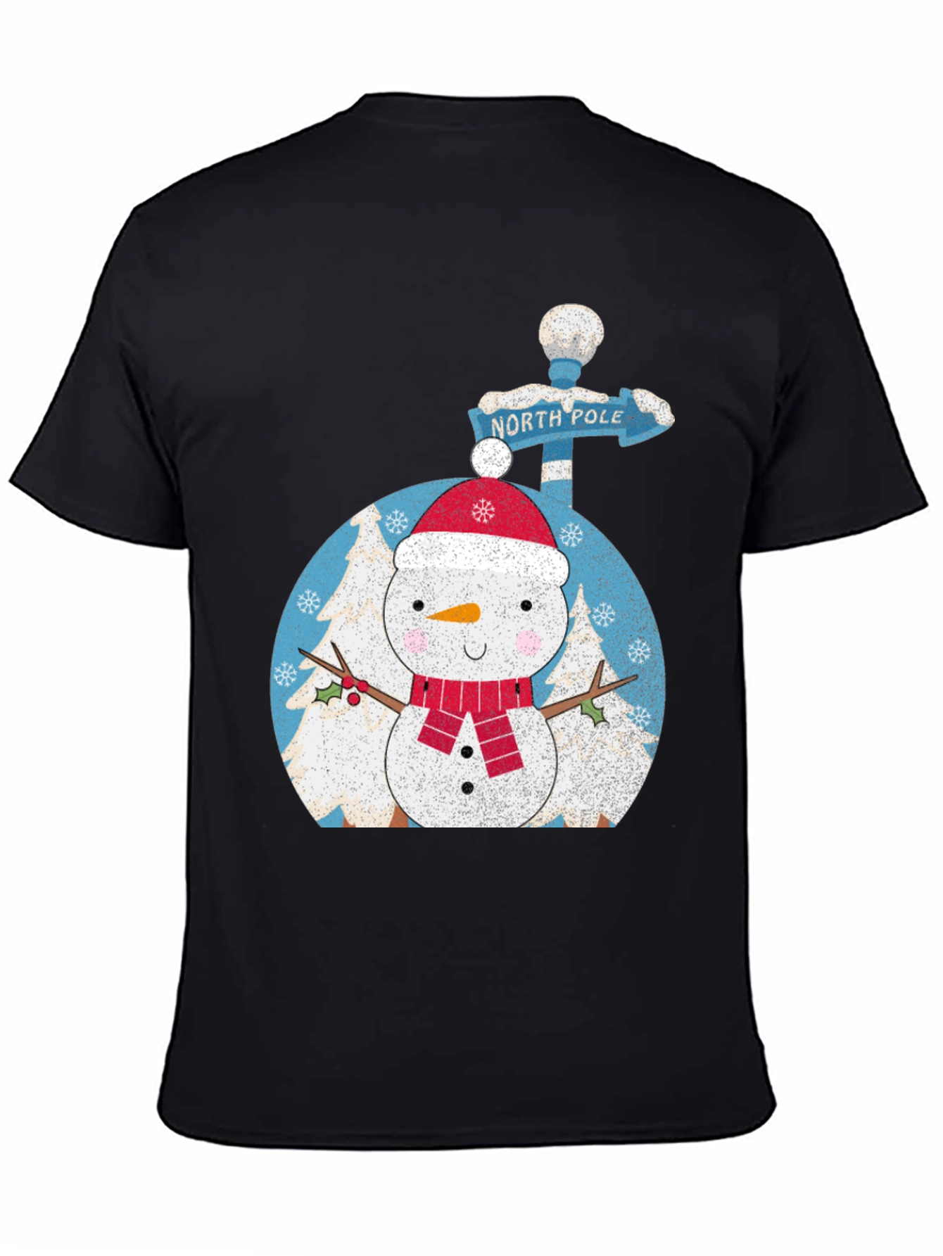 Snowman North Pole Black Tee - 4
