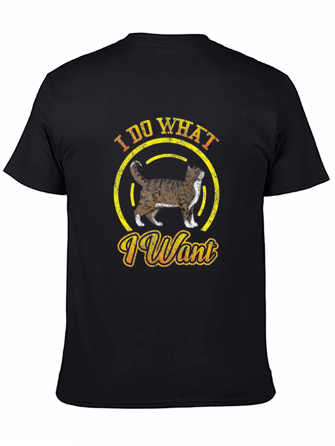 Black I Do What I Want Cat T-Shirt Funny Graphic Tee view 4