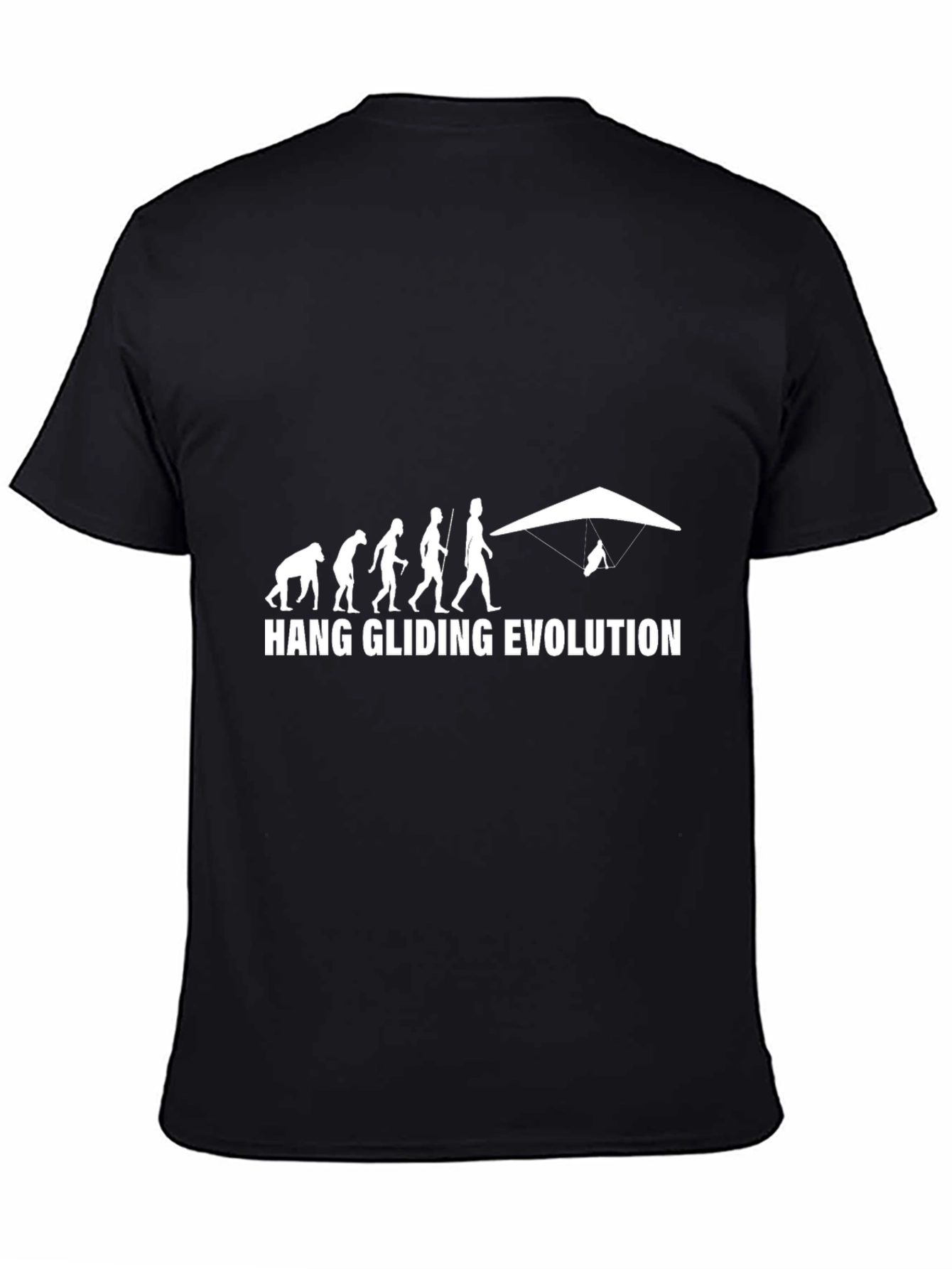 Black Hang Gliding Evolution Graphic T-Shirt view 4