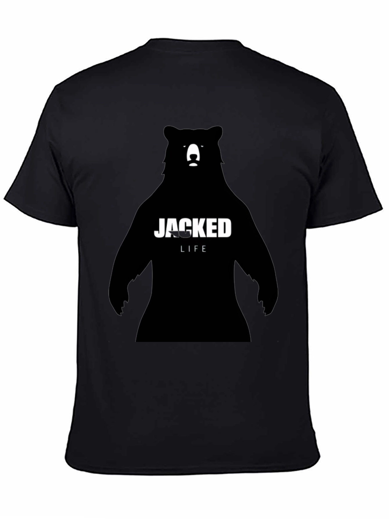 Black Jacked Life Bear Graphic T-Shirt - Black view 4