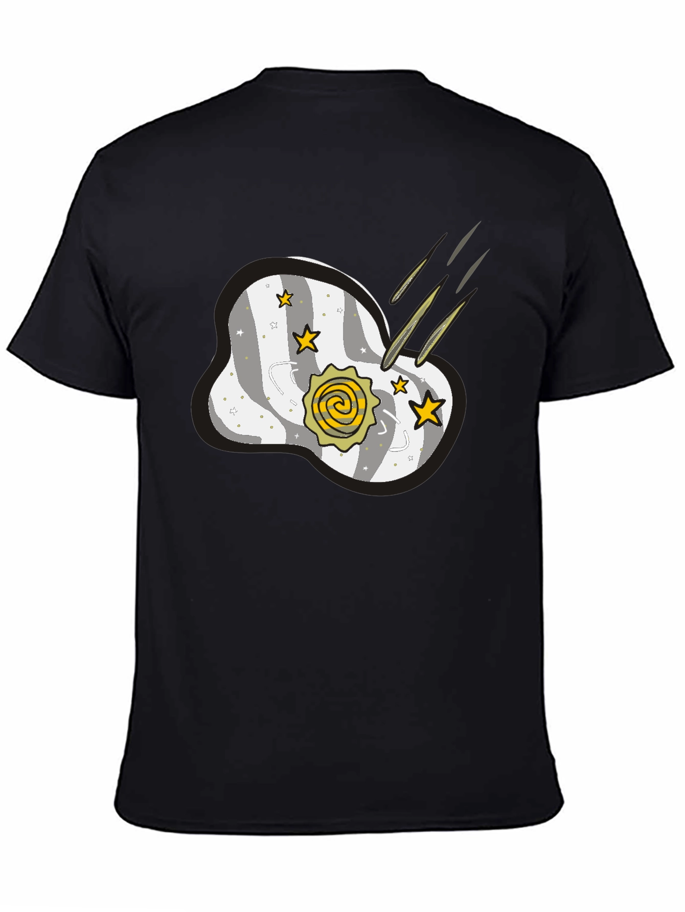 Black Cosmic Meteor Shower Graphic T-Shirt view 4