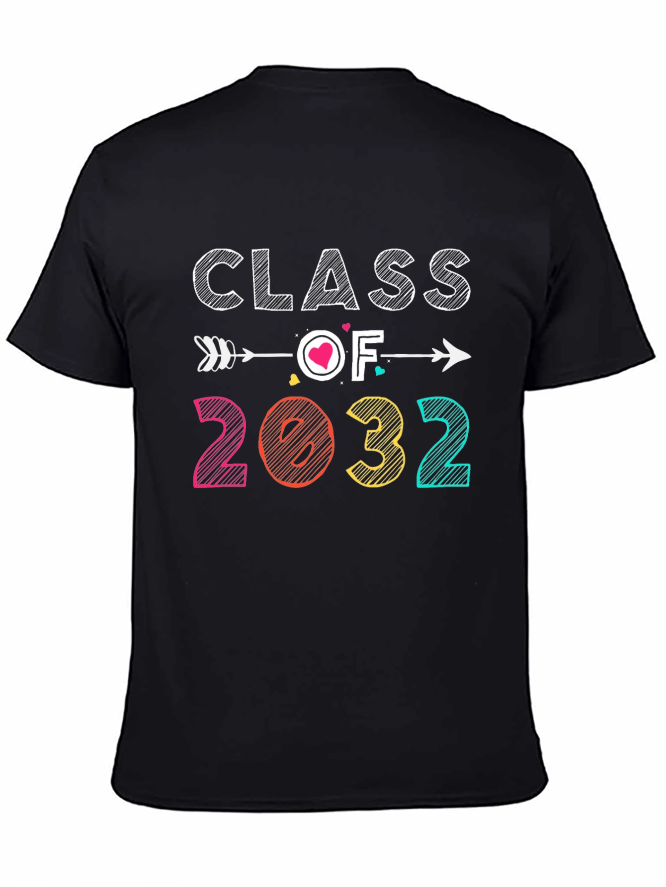 Black Class of 2032 Graduation T-Shirt view 4