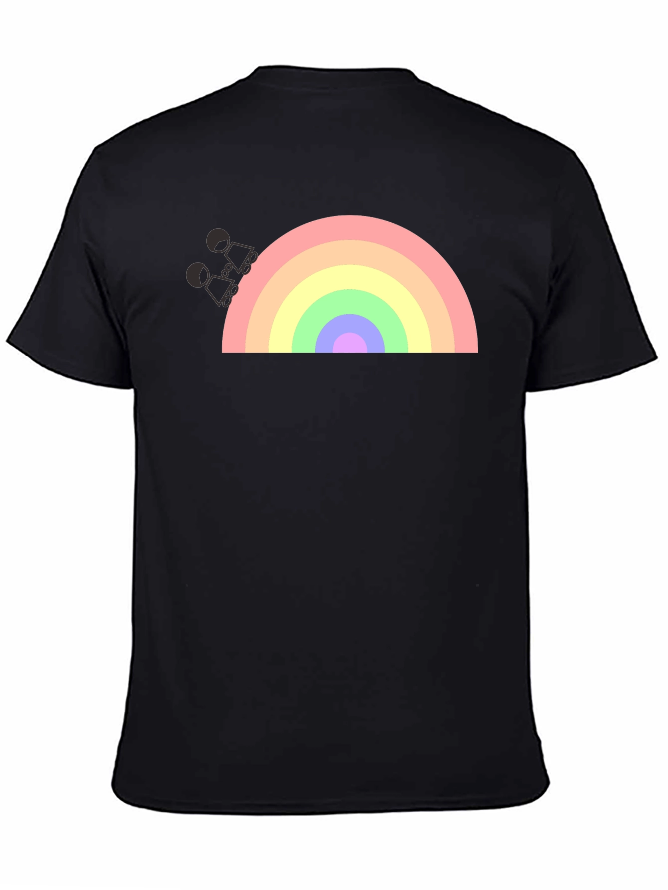Black Rainbow Graphic T-Shirt - Black Cotton Blend view 4