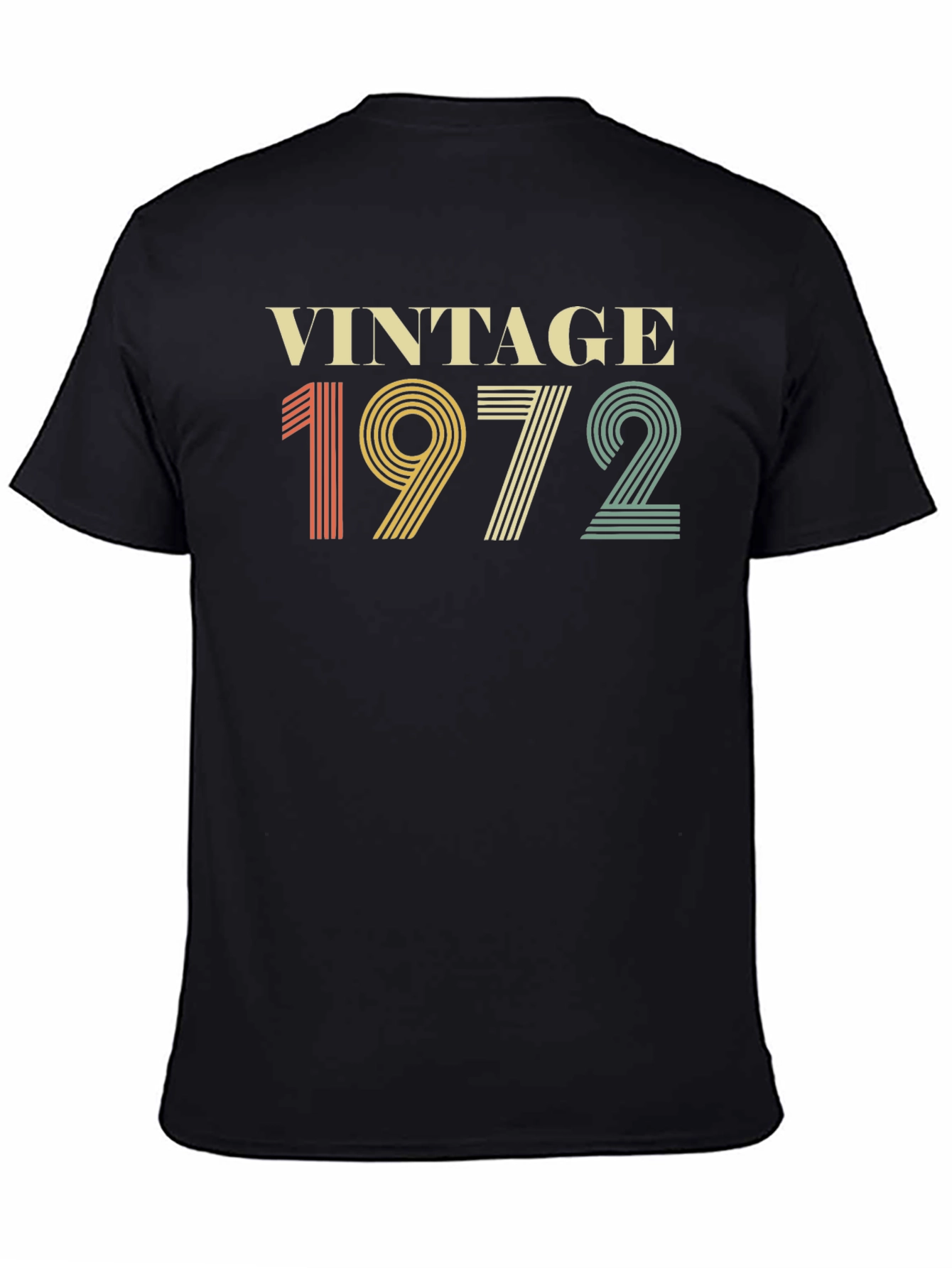 Black Vintage 1972 Birthday T-Shirt view 4