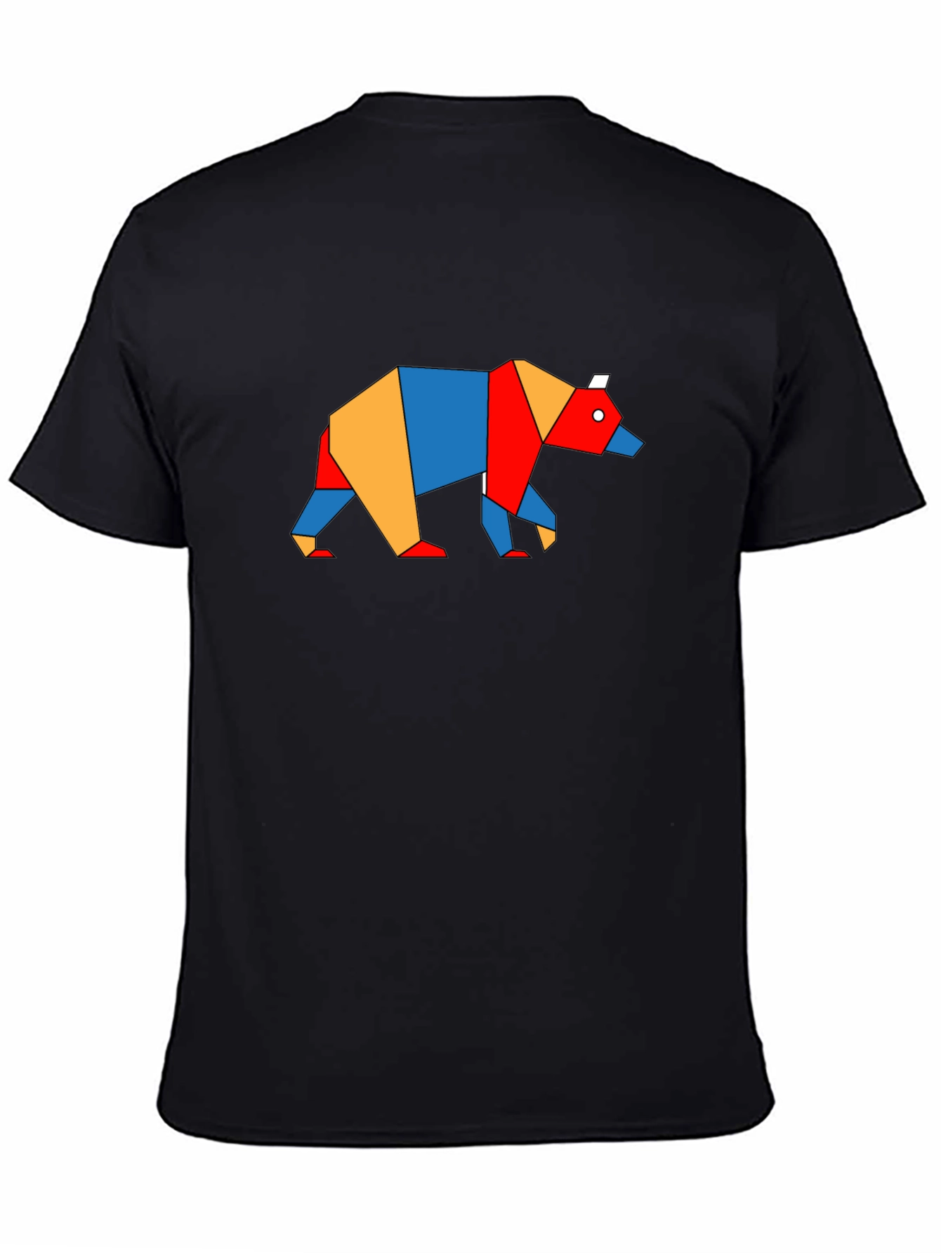 Black Geometric Bear Graphic Tee - Black view 4
