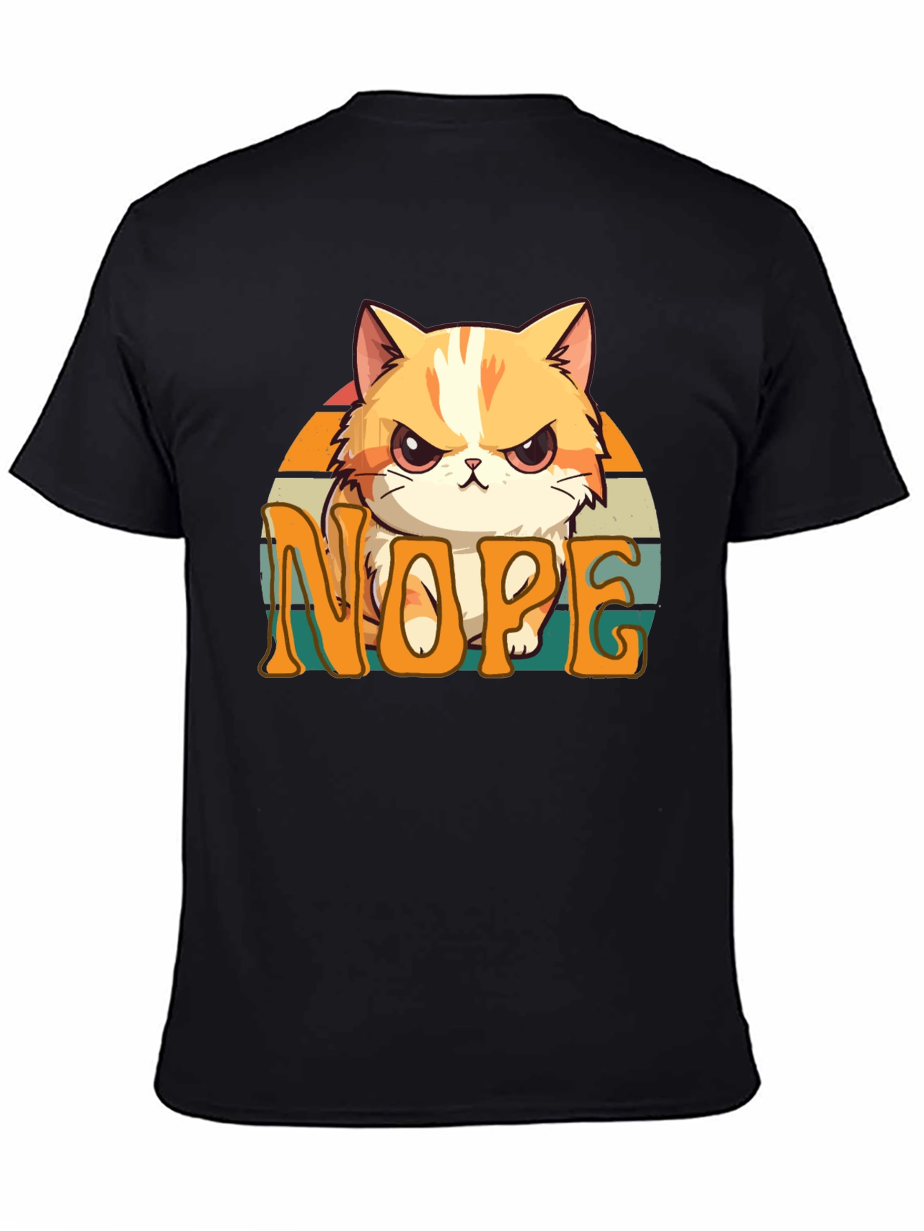 Black Nope Cat Graphic Tee - Unisex Comfort view 4