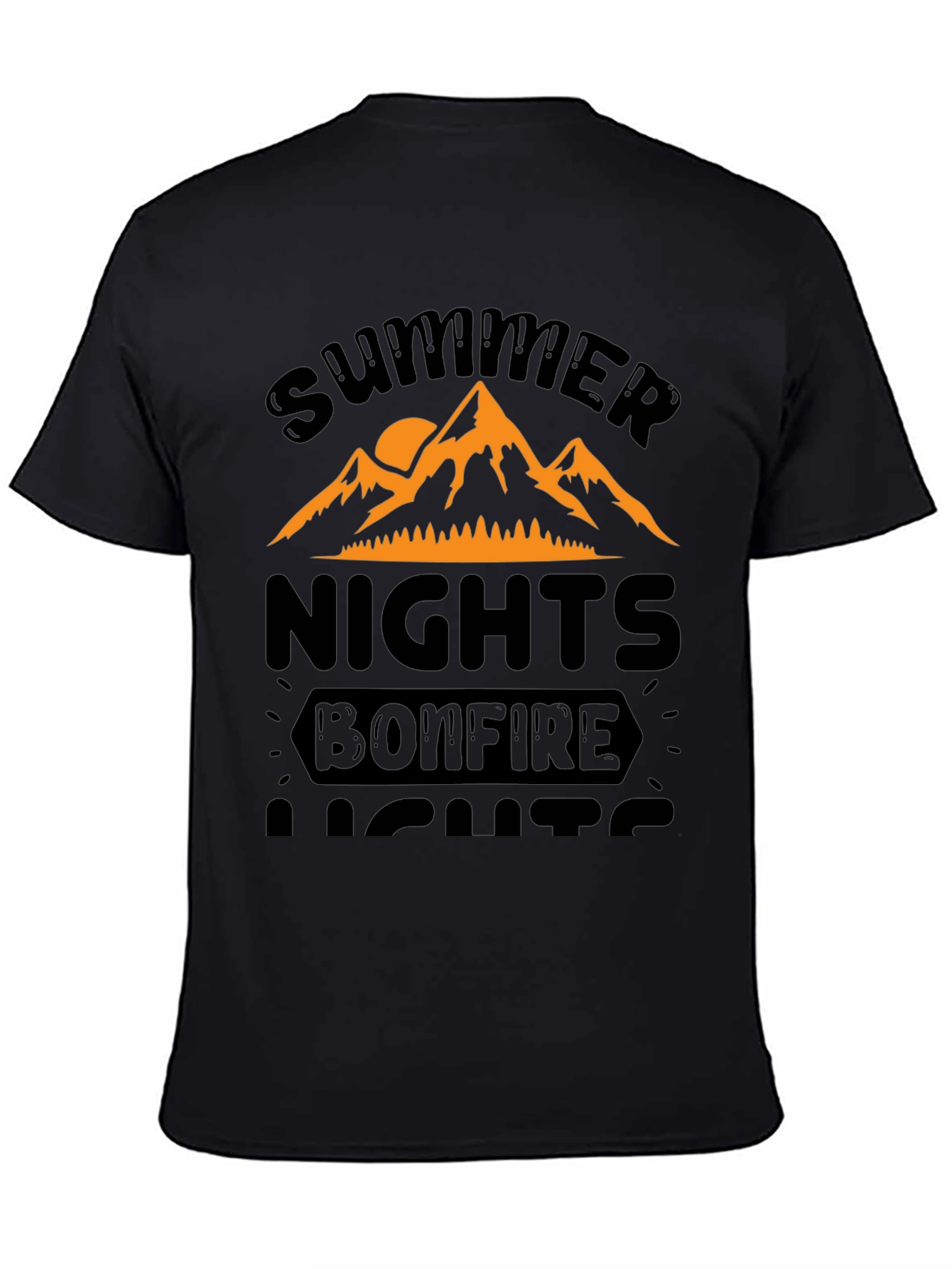 Black Summer Nights Bonfire Tee - Camping T-Shirt view 4