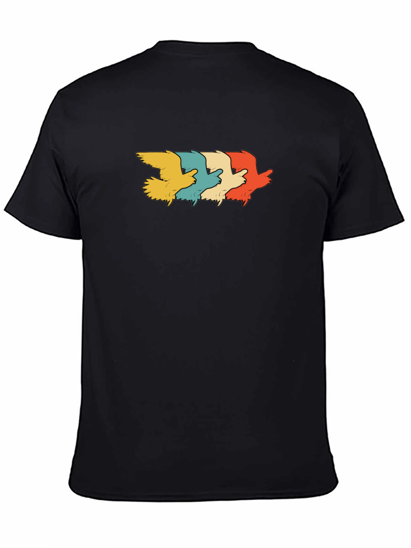 Black Retro Bird T-Shirt - Men's Short Sleeve Crew Neck Tee view 4