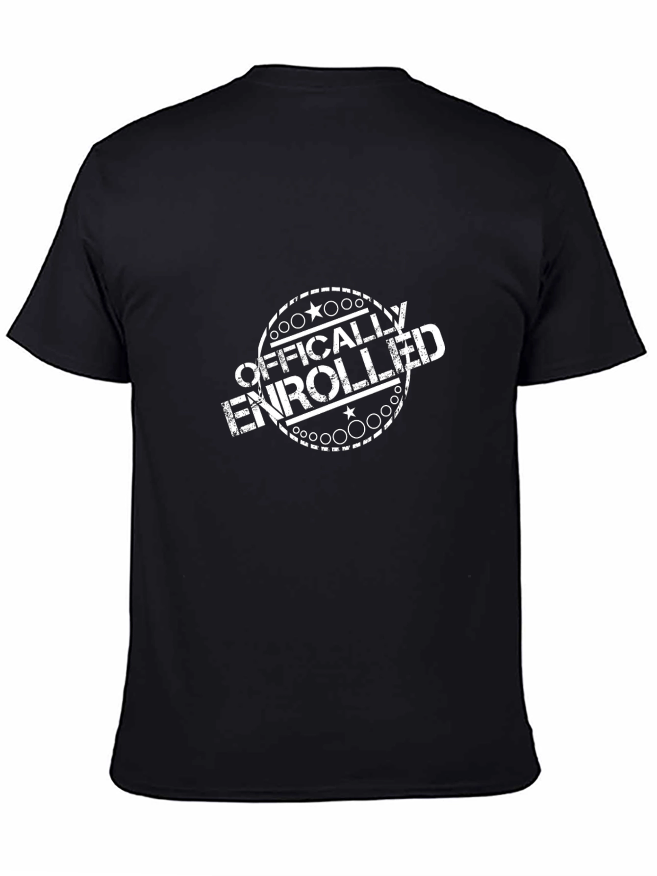 Black Officially Enrolled Black T-Shirt view 4