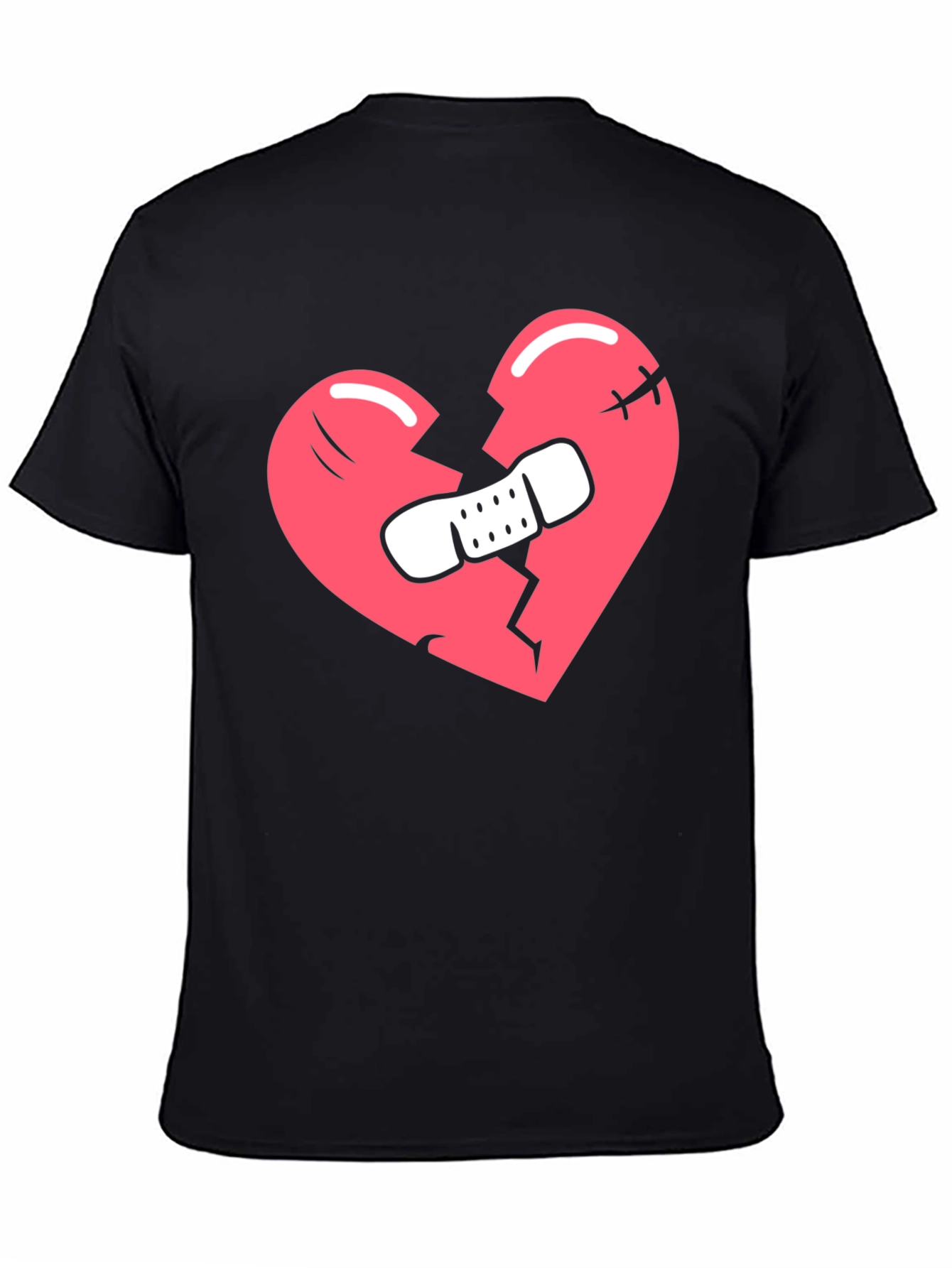 Black Broken Heart T-Shirt - Black Graphic Tee view 4