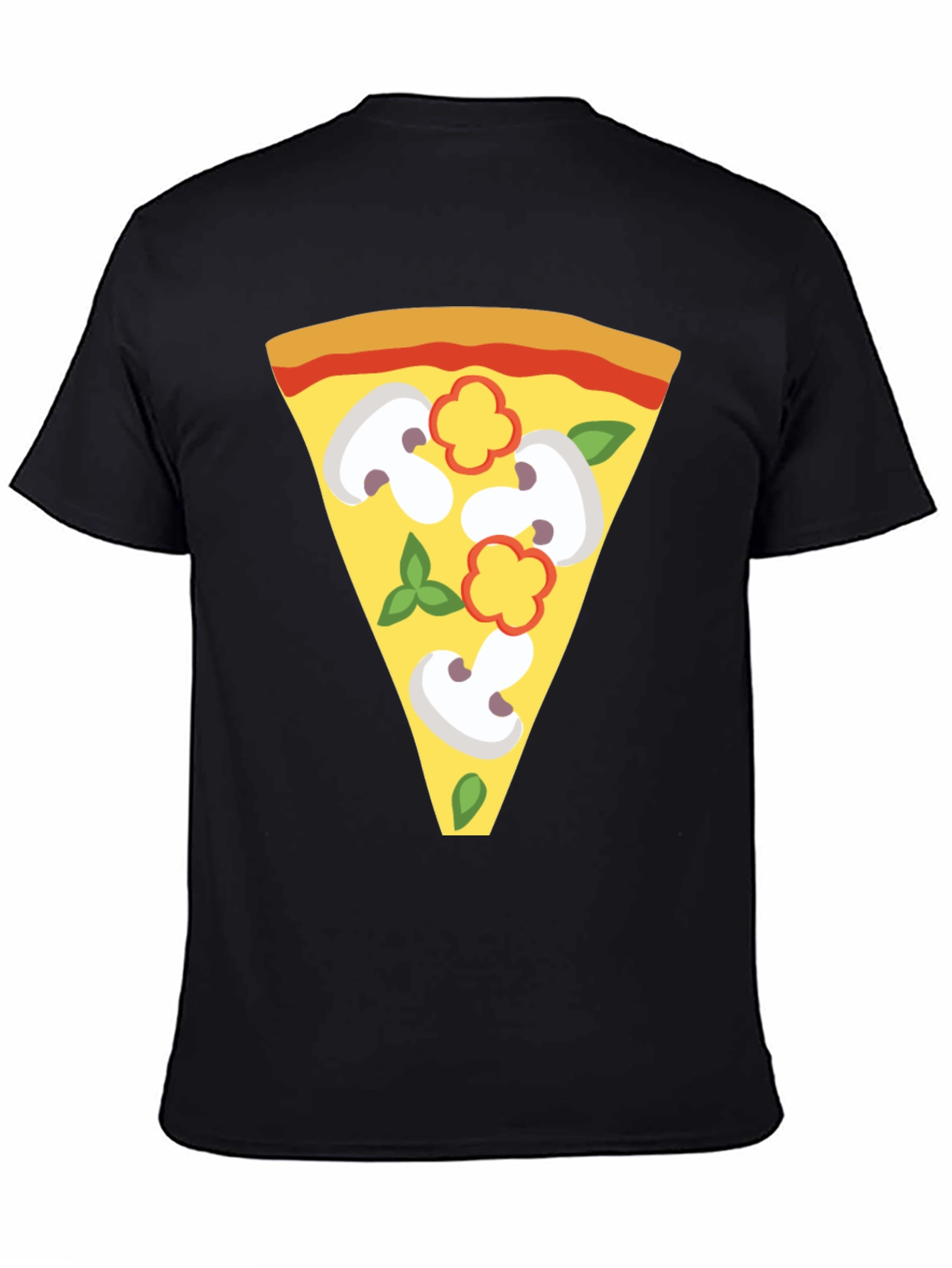 Black Pizza Slice Graphic Tee - Unique Foodie T-Shirt view 4