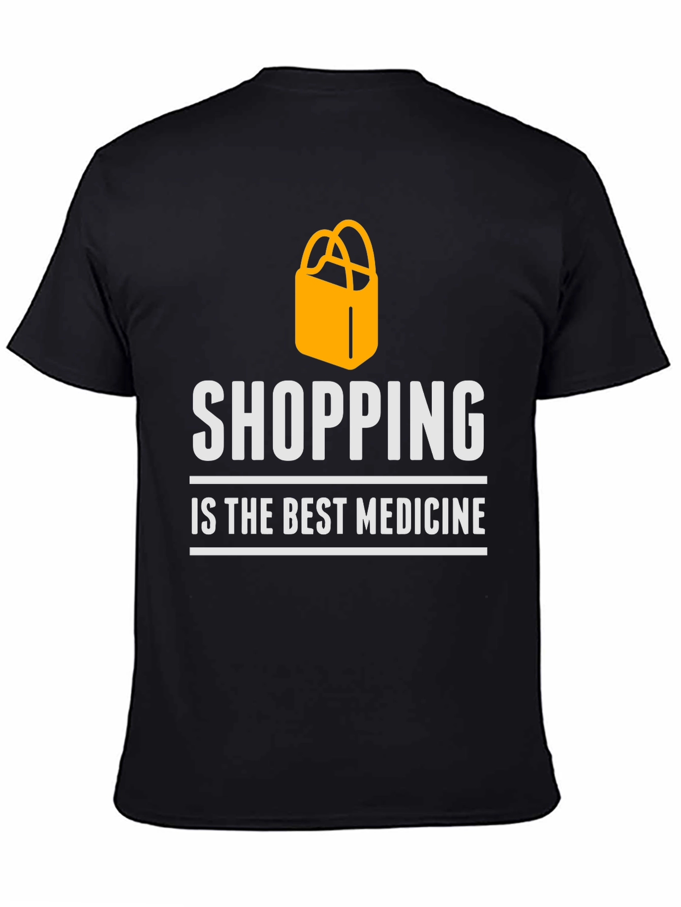 Black Shopping is the Best Medicine T-Shirt view 4
