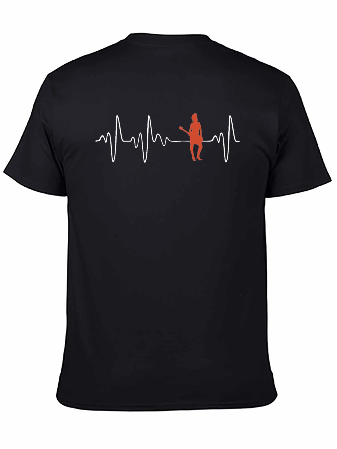 Black Guitar Heartbeat T-Shirt view 4