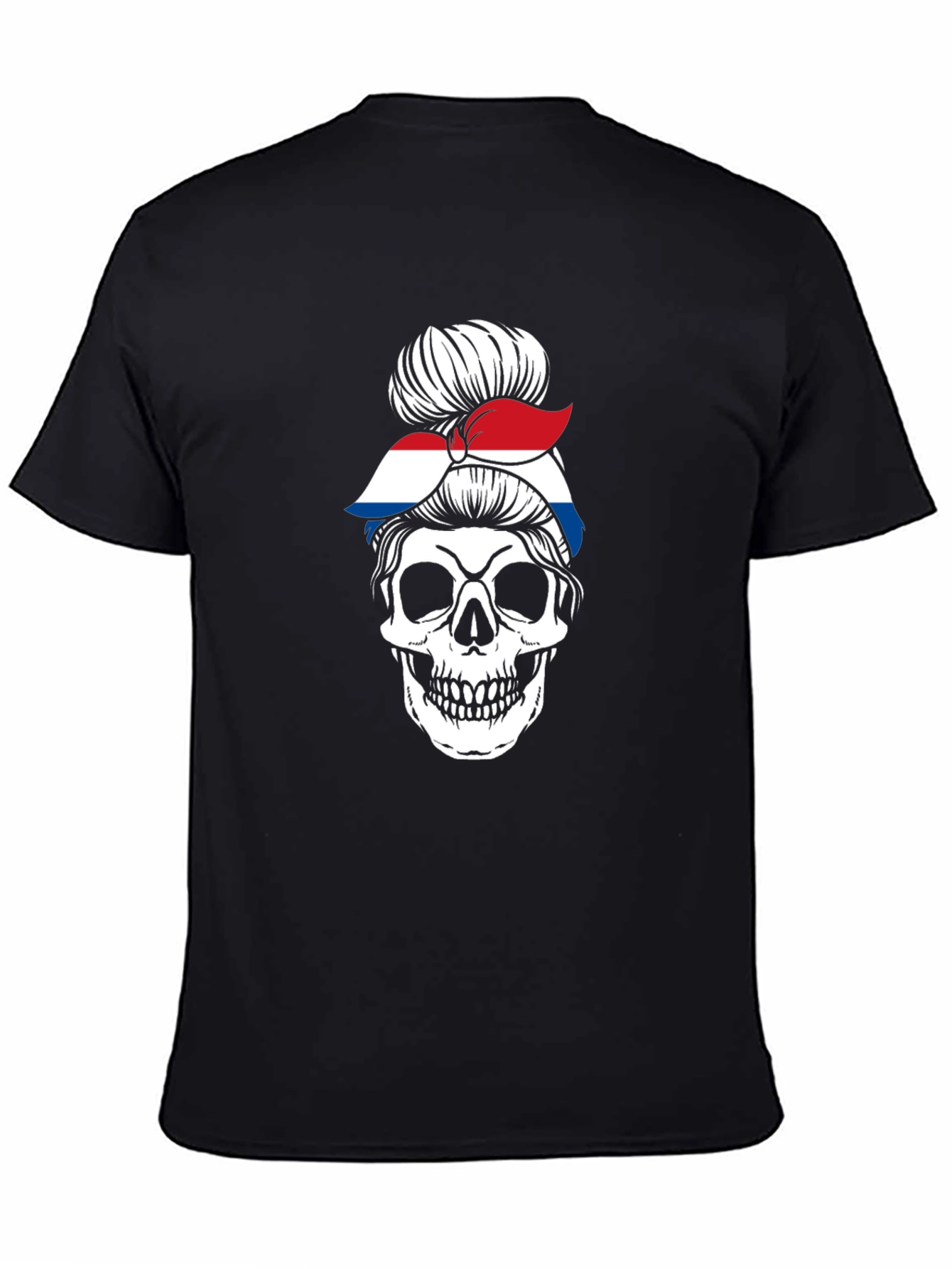 Skull Messy Bun T-Shirt - 4