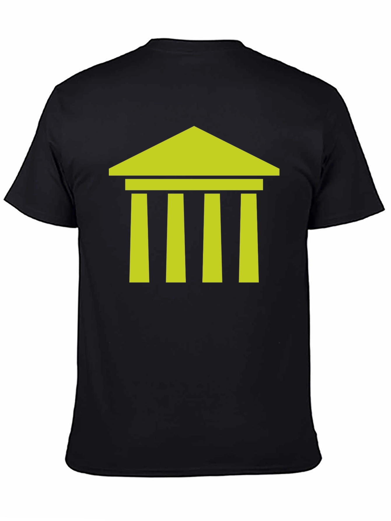 Black Graphic Tee: Temple Architect Design - Black Cotton T-Shirt view 4