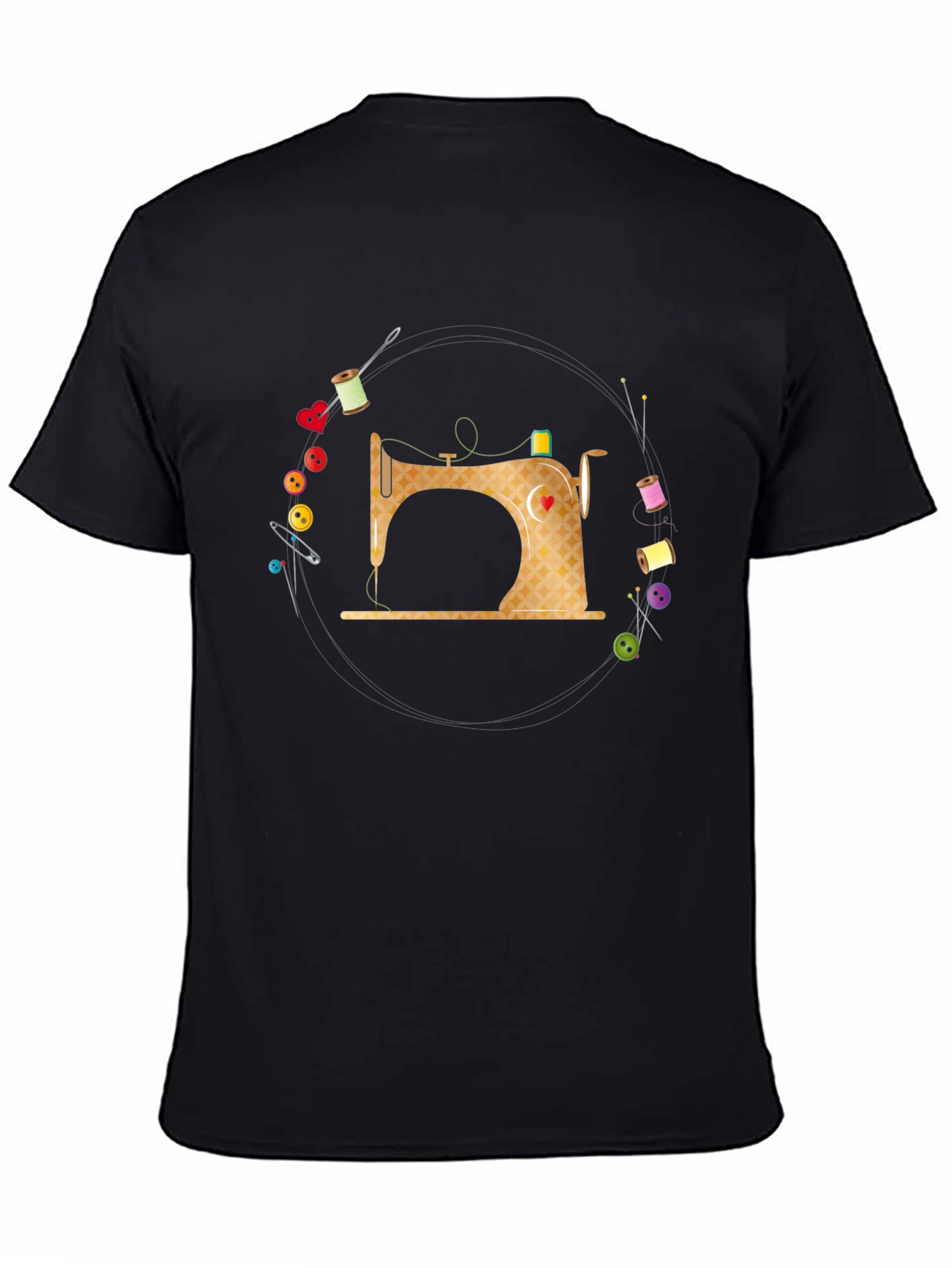 Black Sewing Machine T-Shirt - Creative Apparel view 4