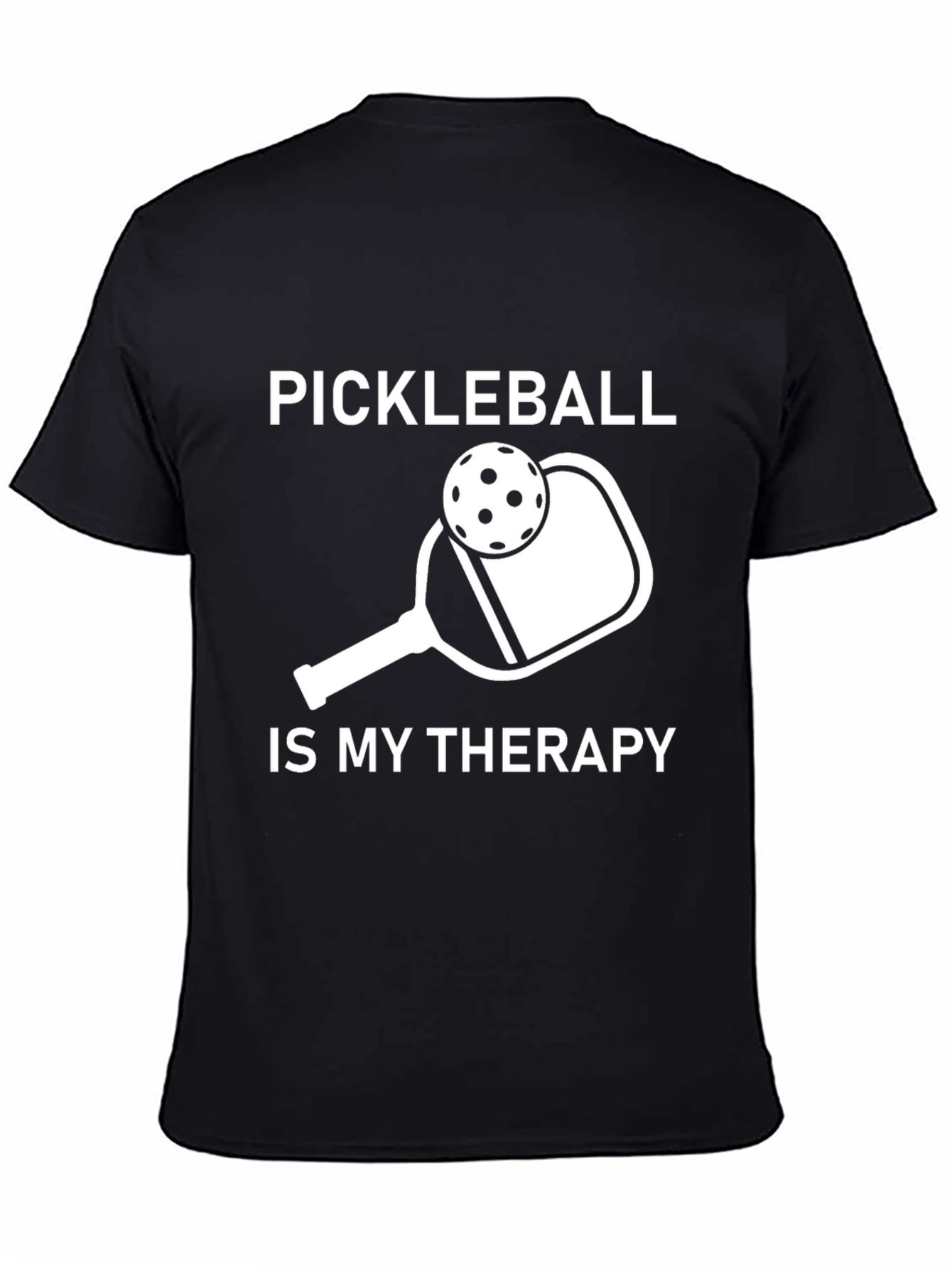 Black Pickleball Therapy T-Shirt view 4