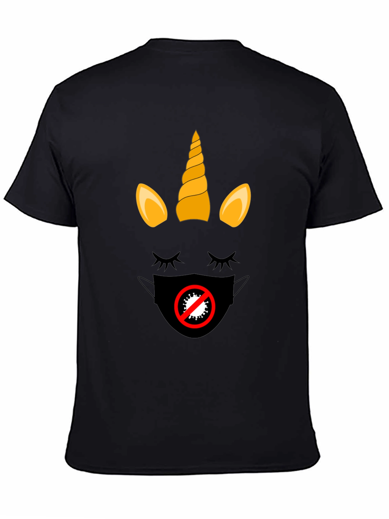 Black Unicorn Mask T-Shirt - Stylish Protection view 4