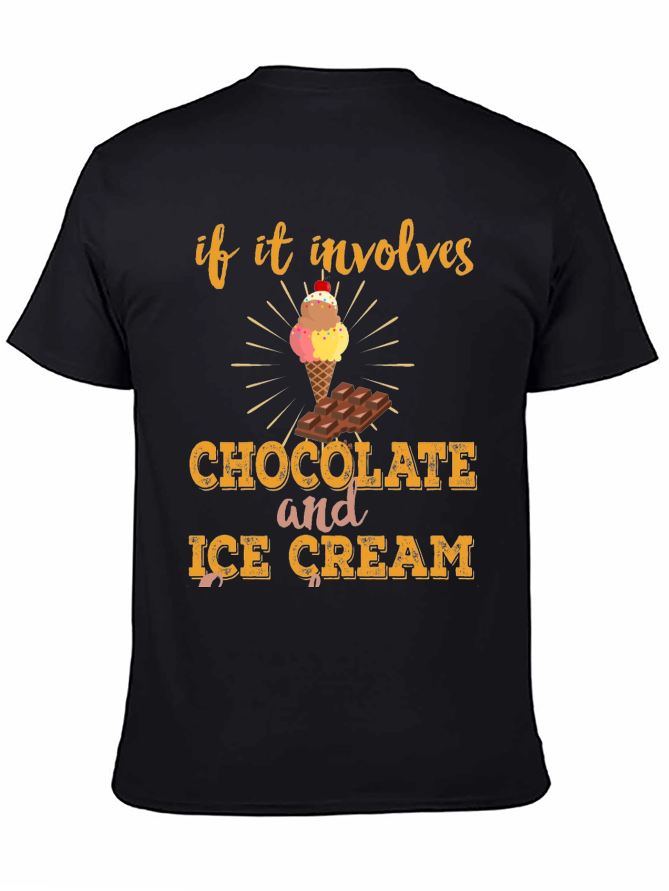 Black Chocolate and Ice Cream Graphic Tee view 4