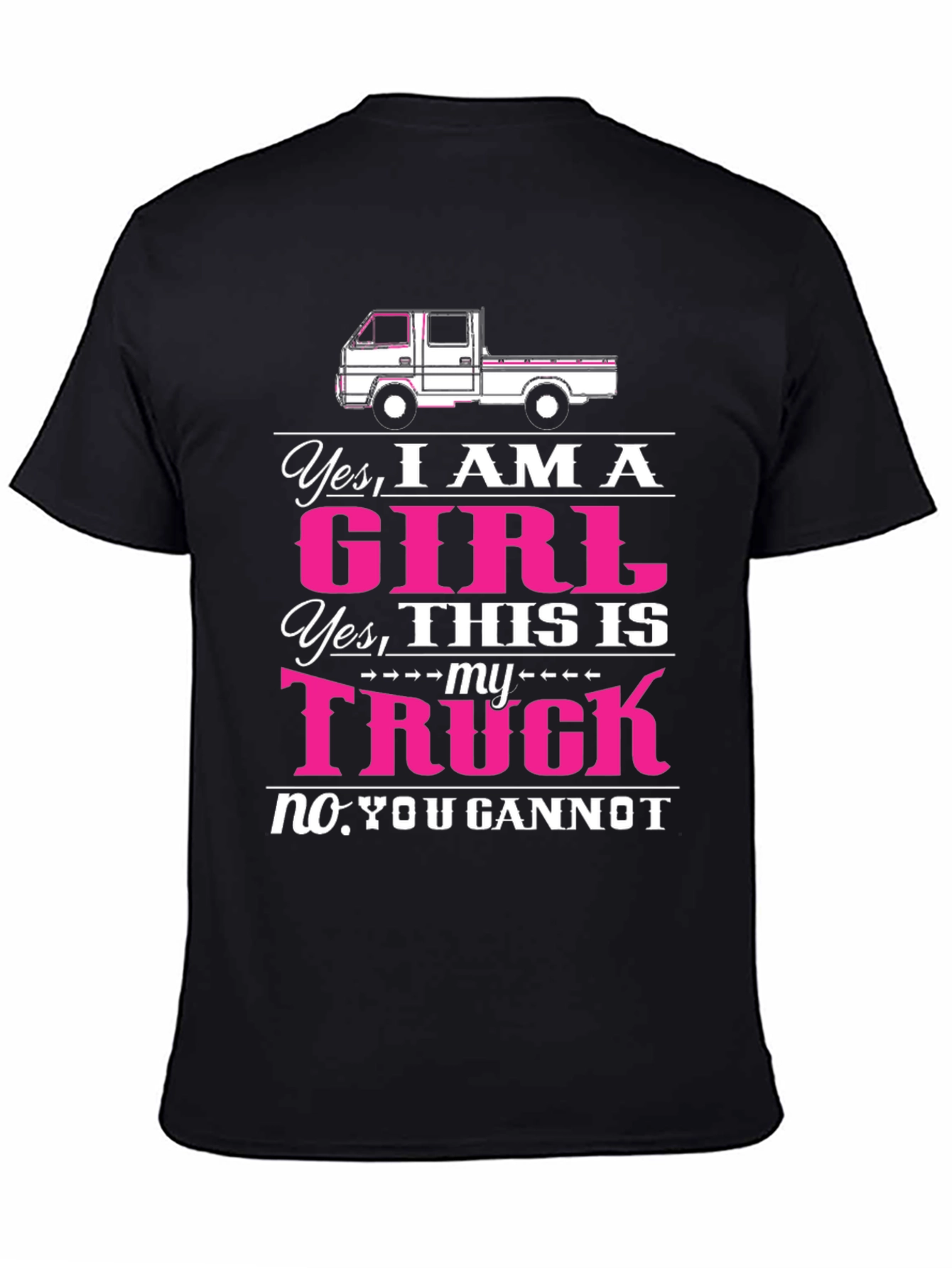 Black Girl Truck T-Shirt - Yes I am a Girl Truck Tee view 4