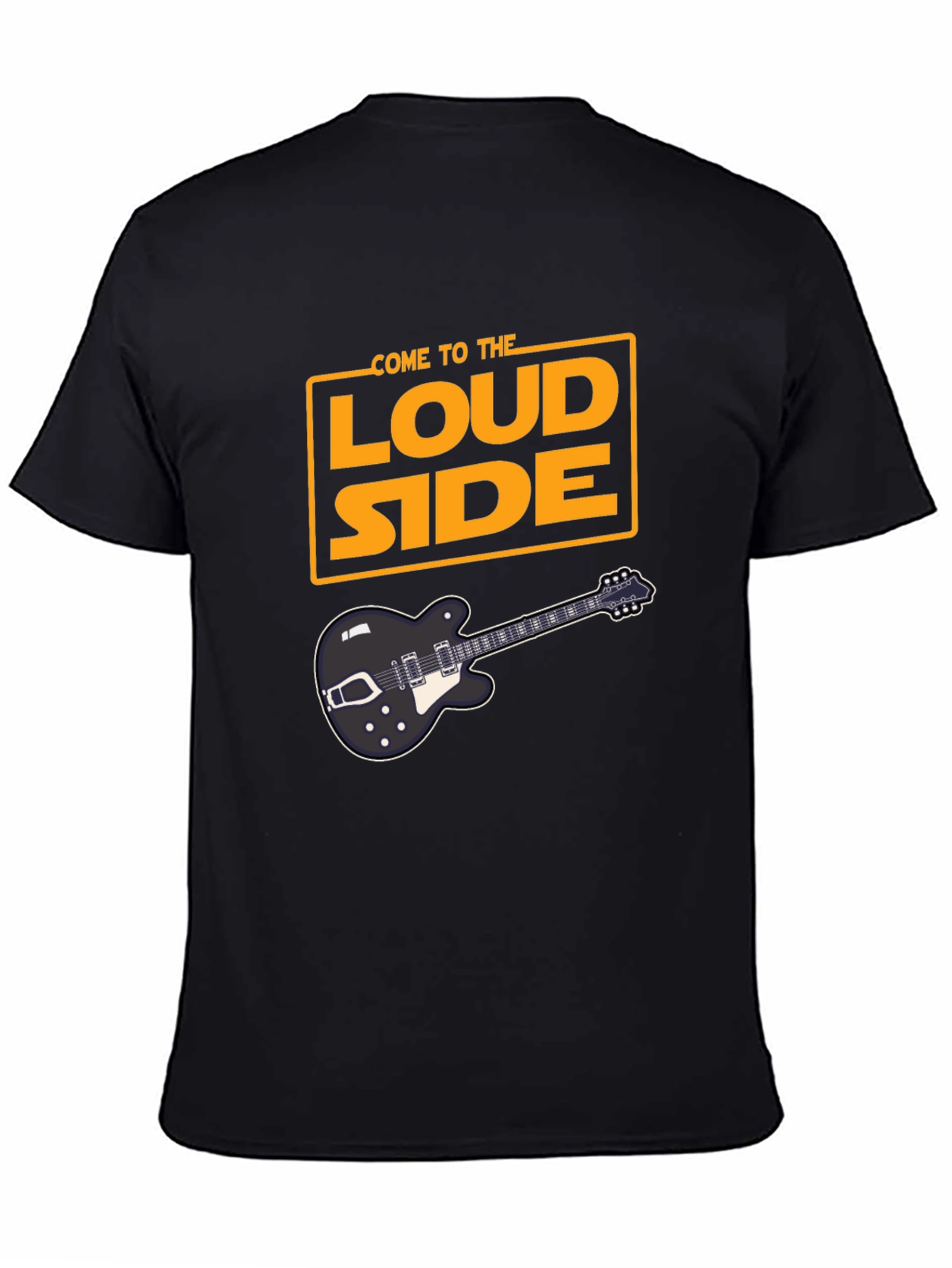 Black Come To The Loud Side T-Shirt - Black Guitar Tee view 4