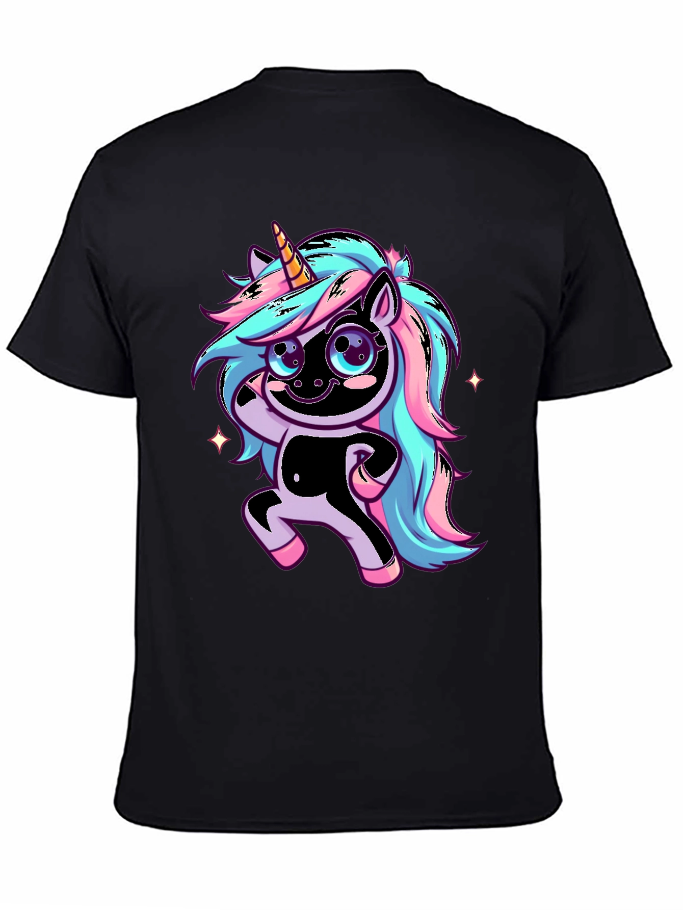 Black Unicorn Graphic Black T-Shirt view 4