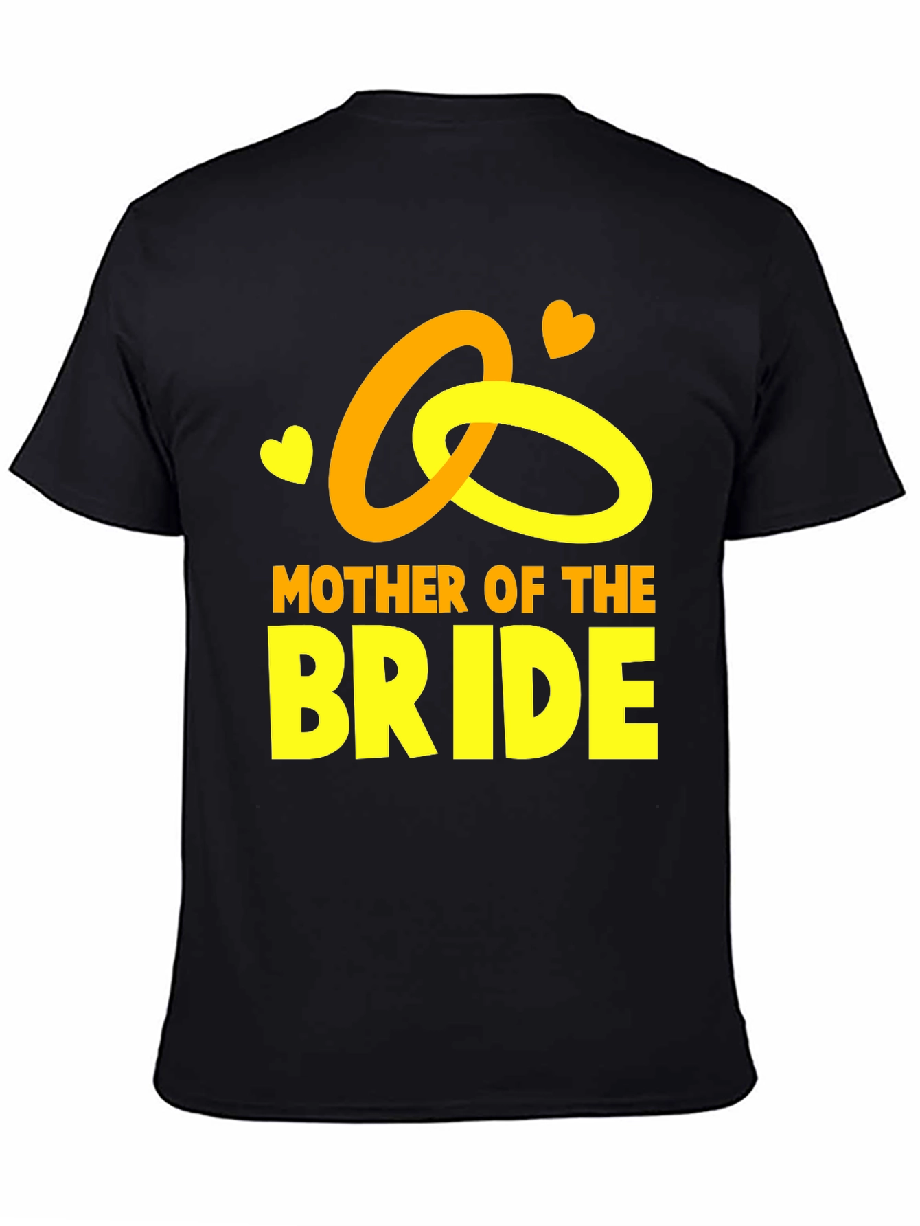 Black Mother of the Bride Black T-Shirt with Gold Rings view 4